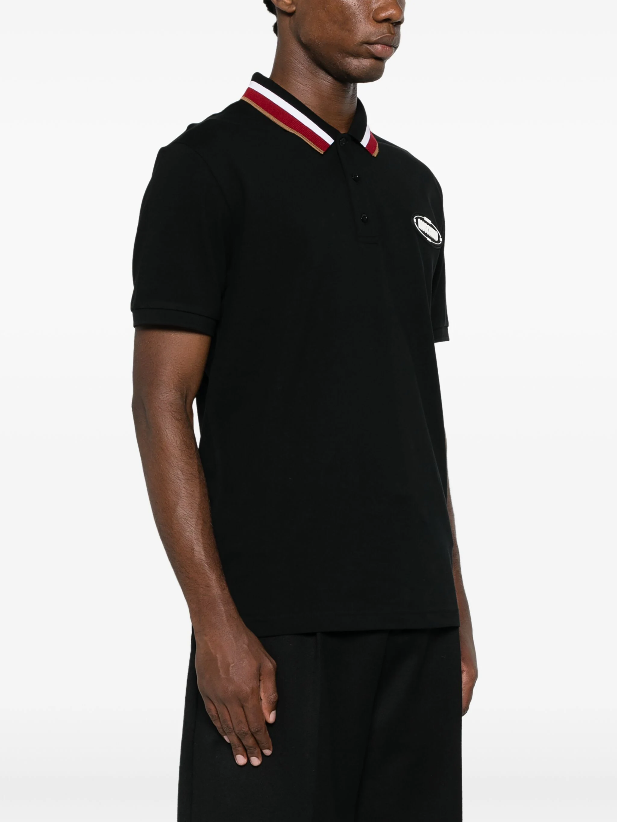 MOSCHINO RUBBERISED LOGO-DETAIL POLO SHIRT