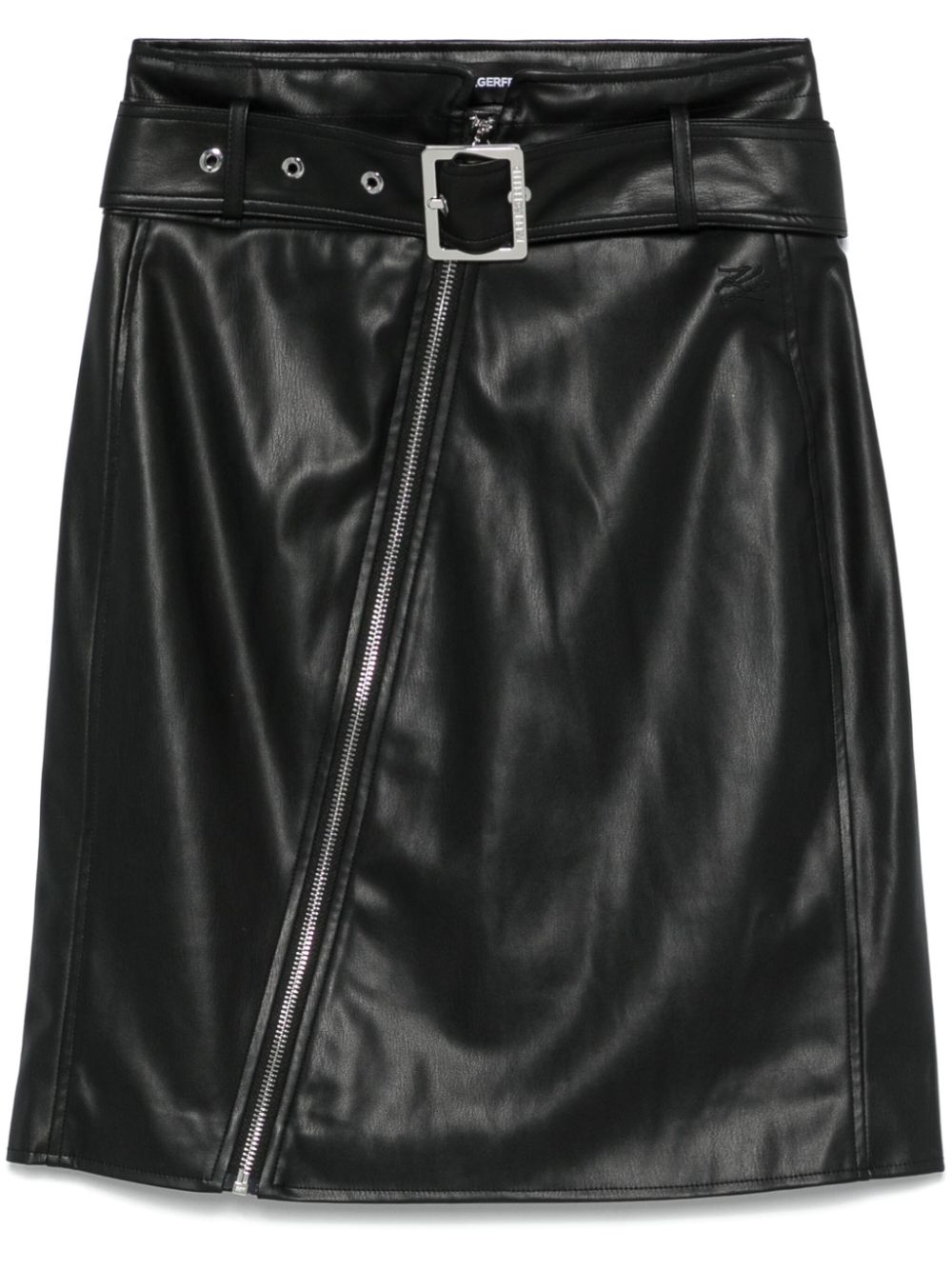 KARL LAGERFELD FAUX-LEATHER BIKER SKIRT