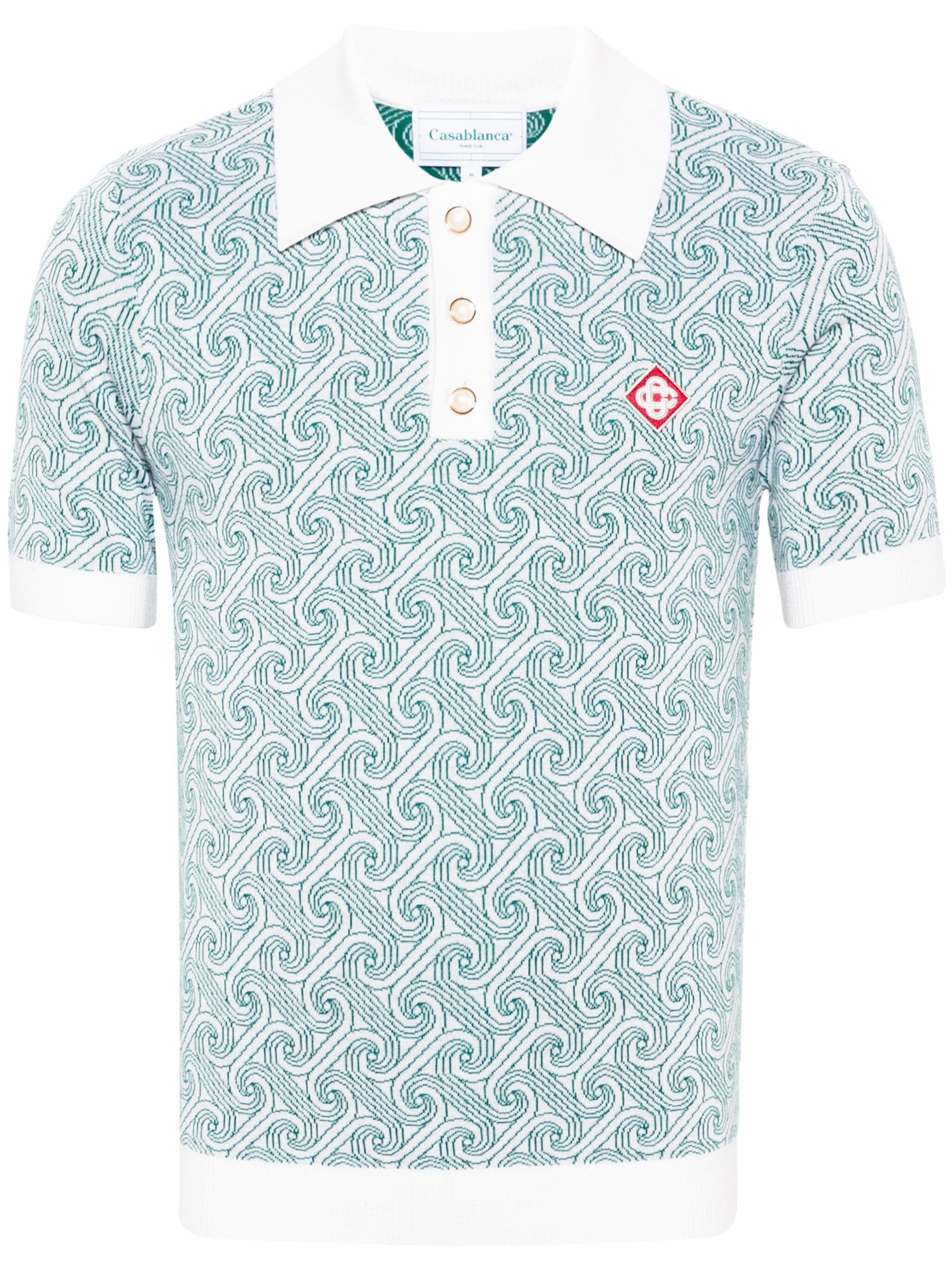 CASABLANCA JACQUARD MONOGRAM POLO SHIRT