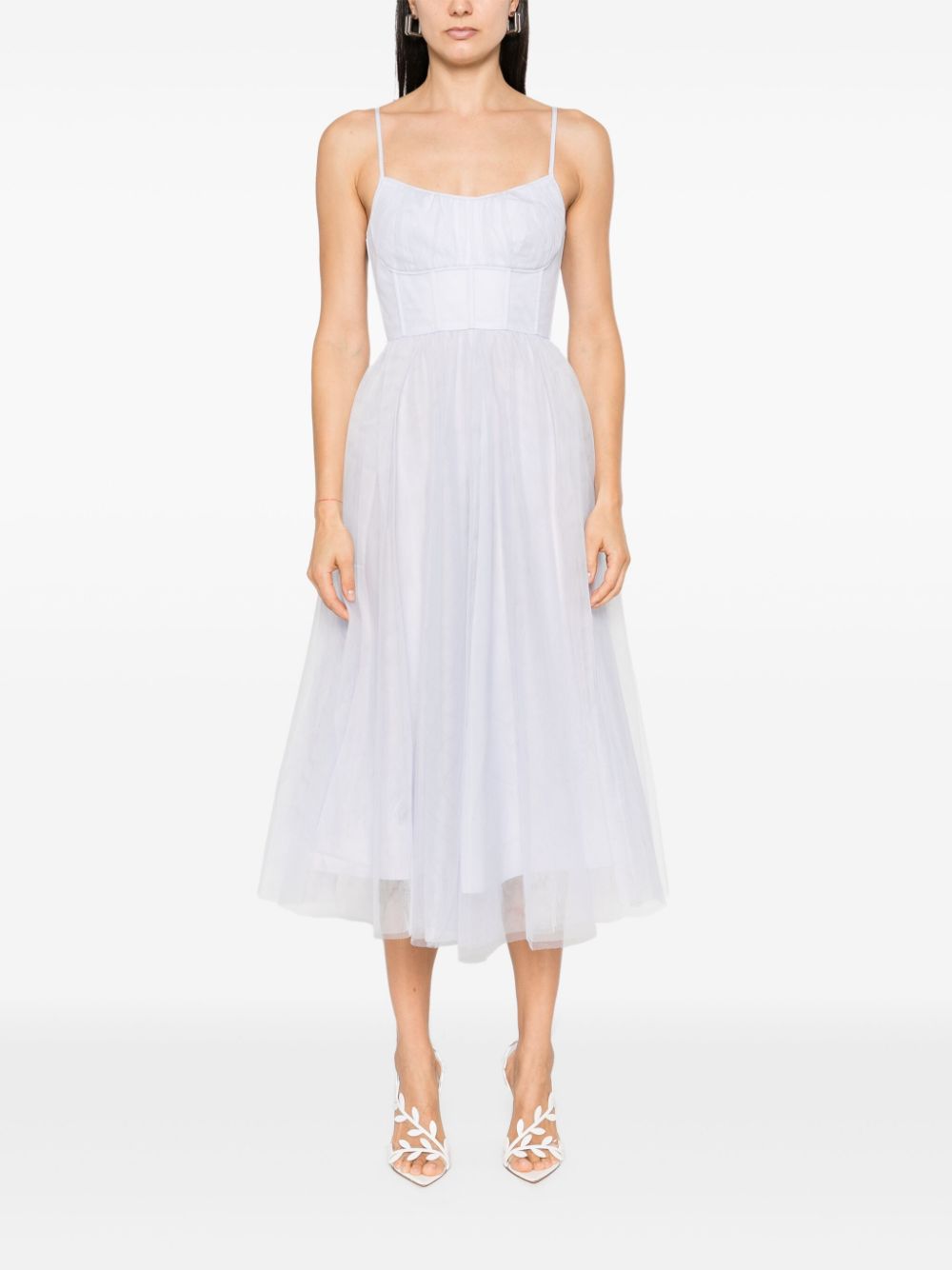 ZIMMERMANN TULLE CORSET MIDI DRESS