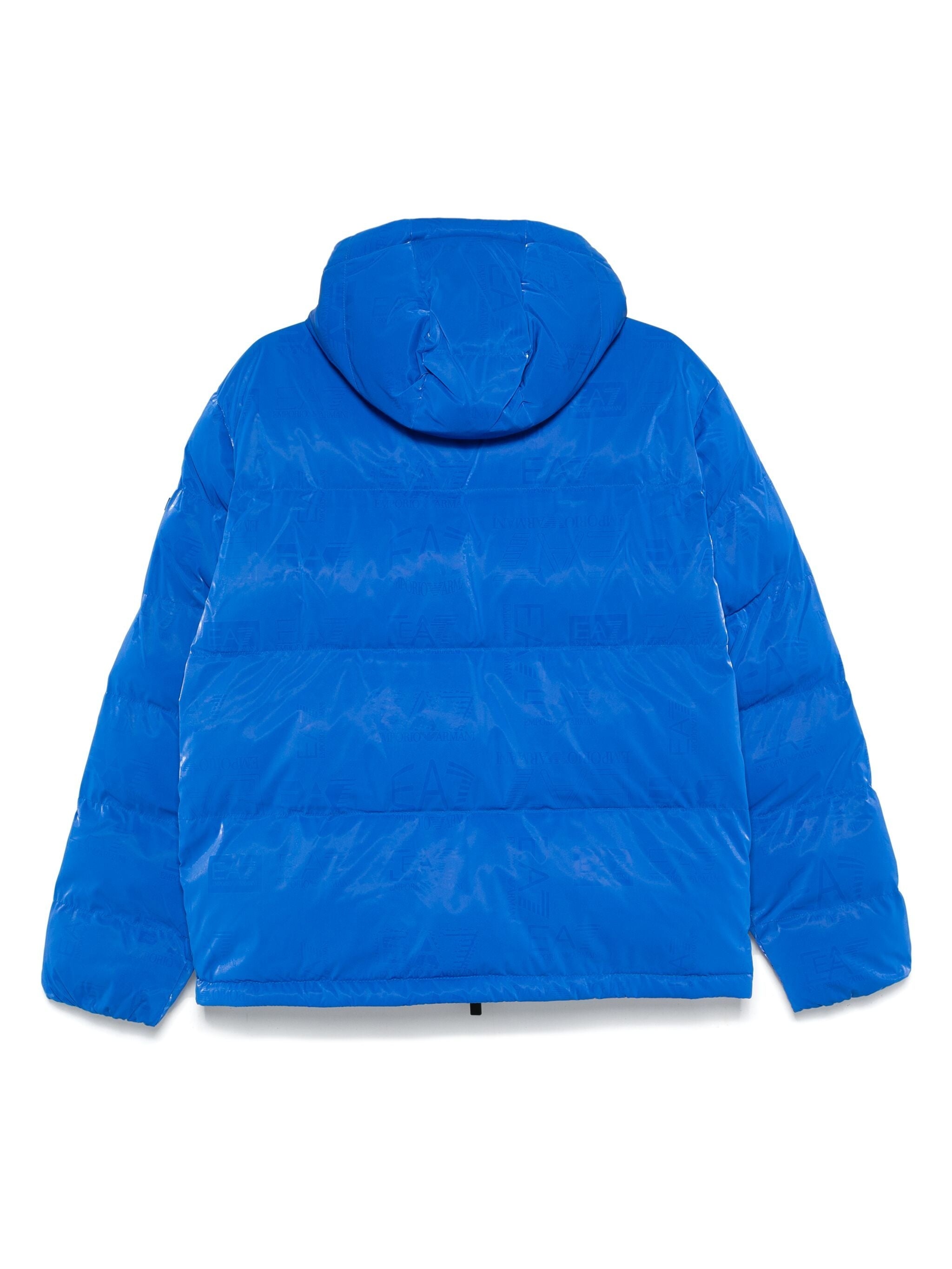 EA7 LOGO-PRINT PUFFER JACKET