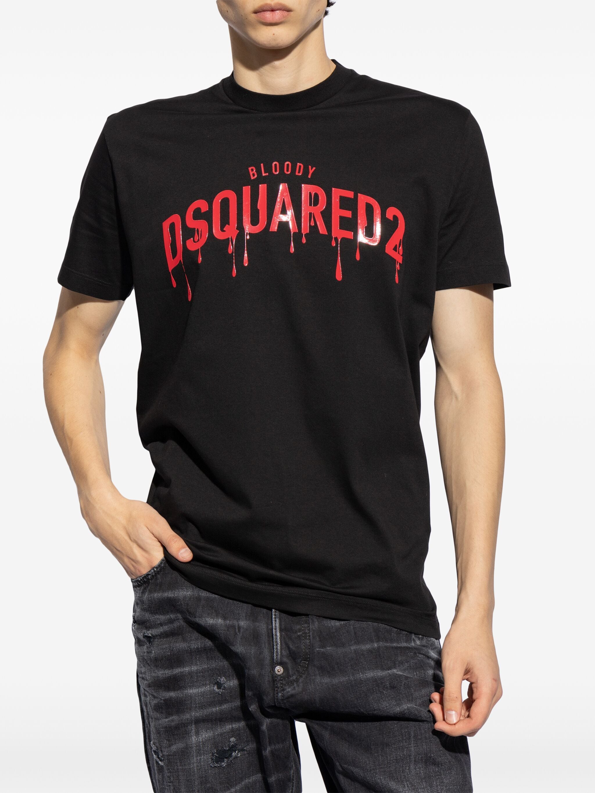 DSQUARED2 LOGO-PRINT COTTON T-SHIRT