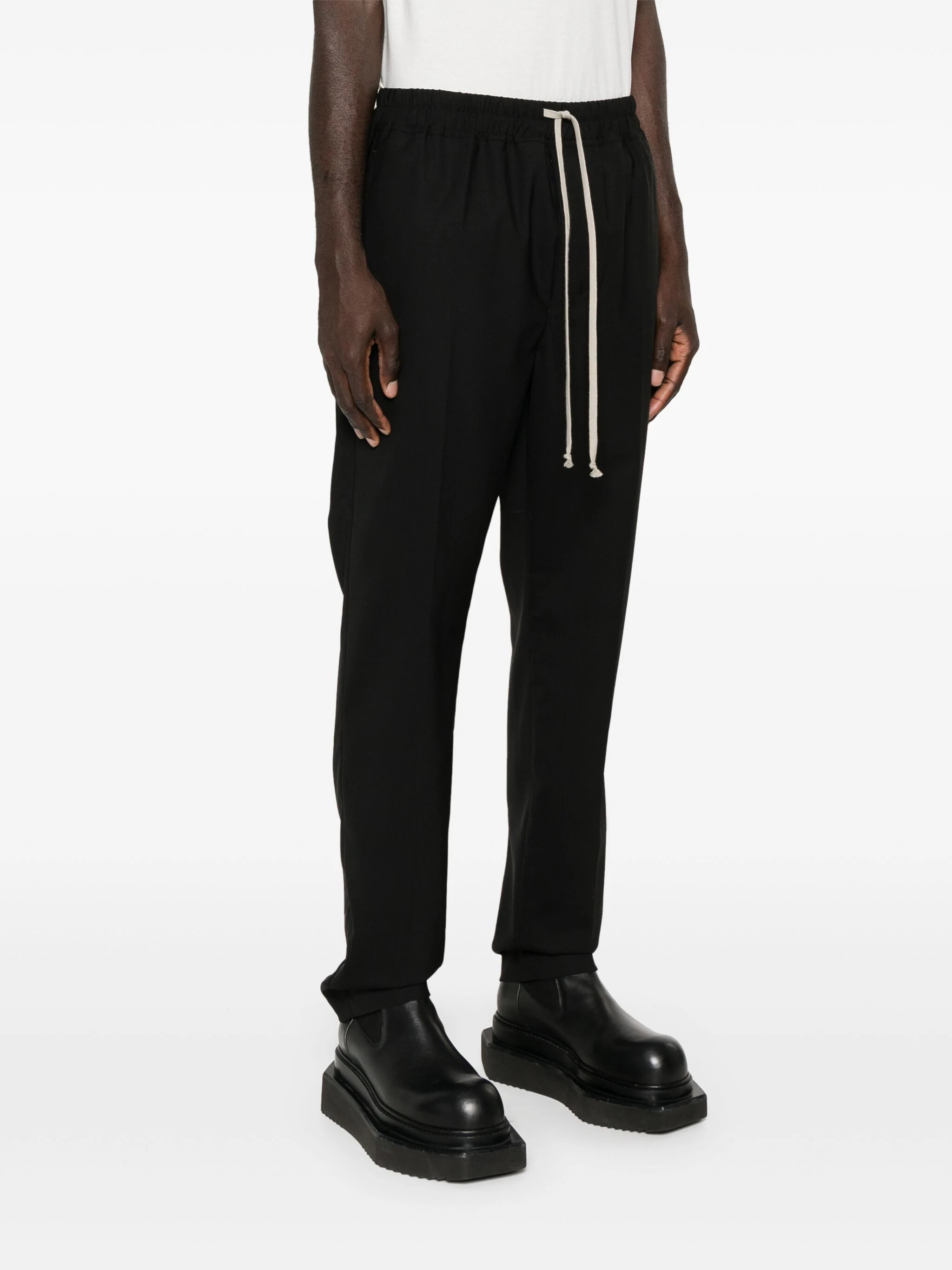 RICK OWENS ELASTICATED-WAISTBAND TROUSERS