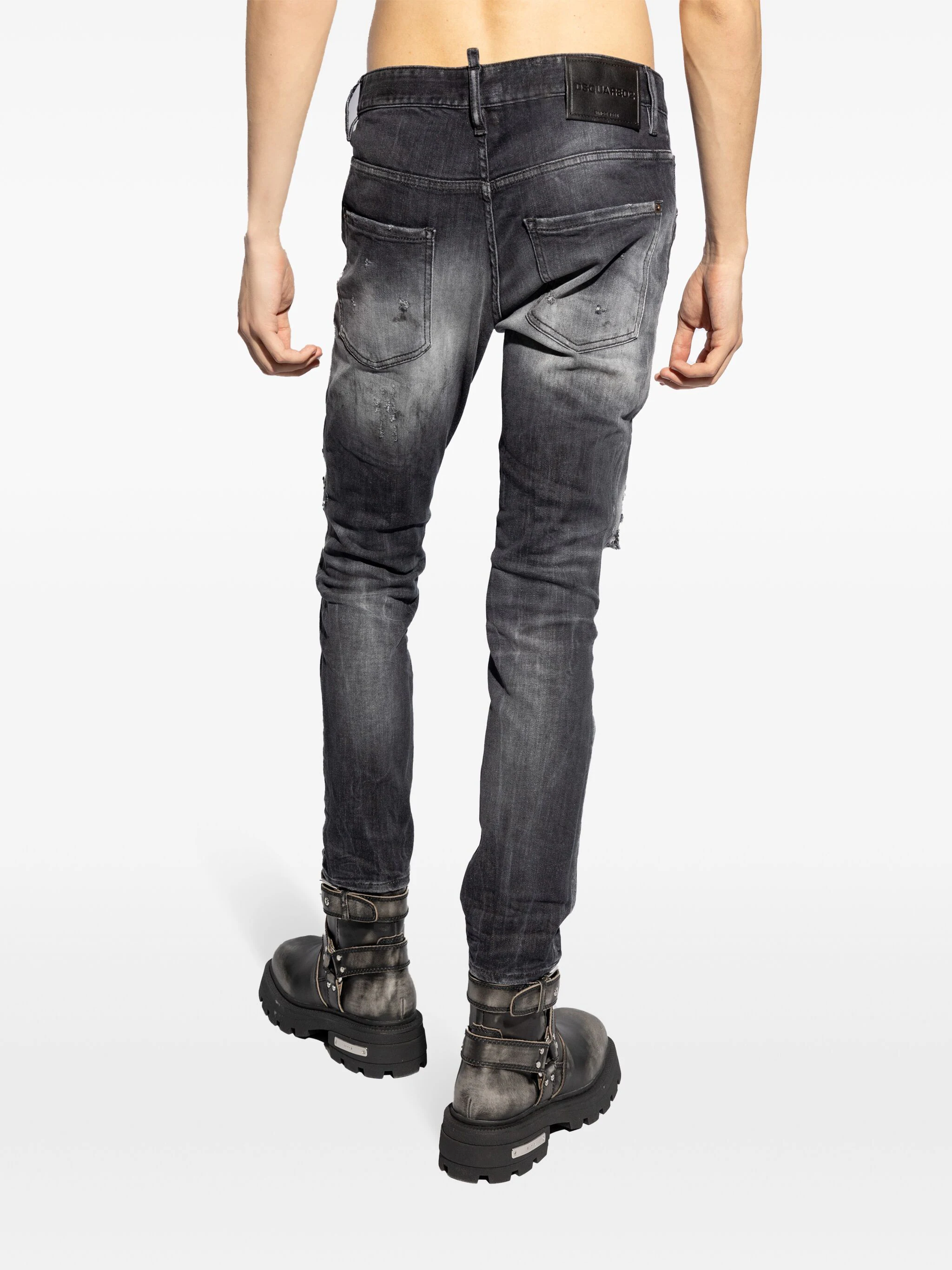 DSQUARED2 DISTRESSED STRAIGHT-LEG JEANS