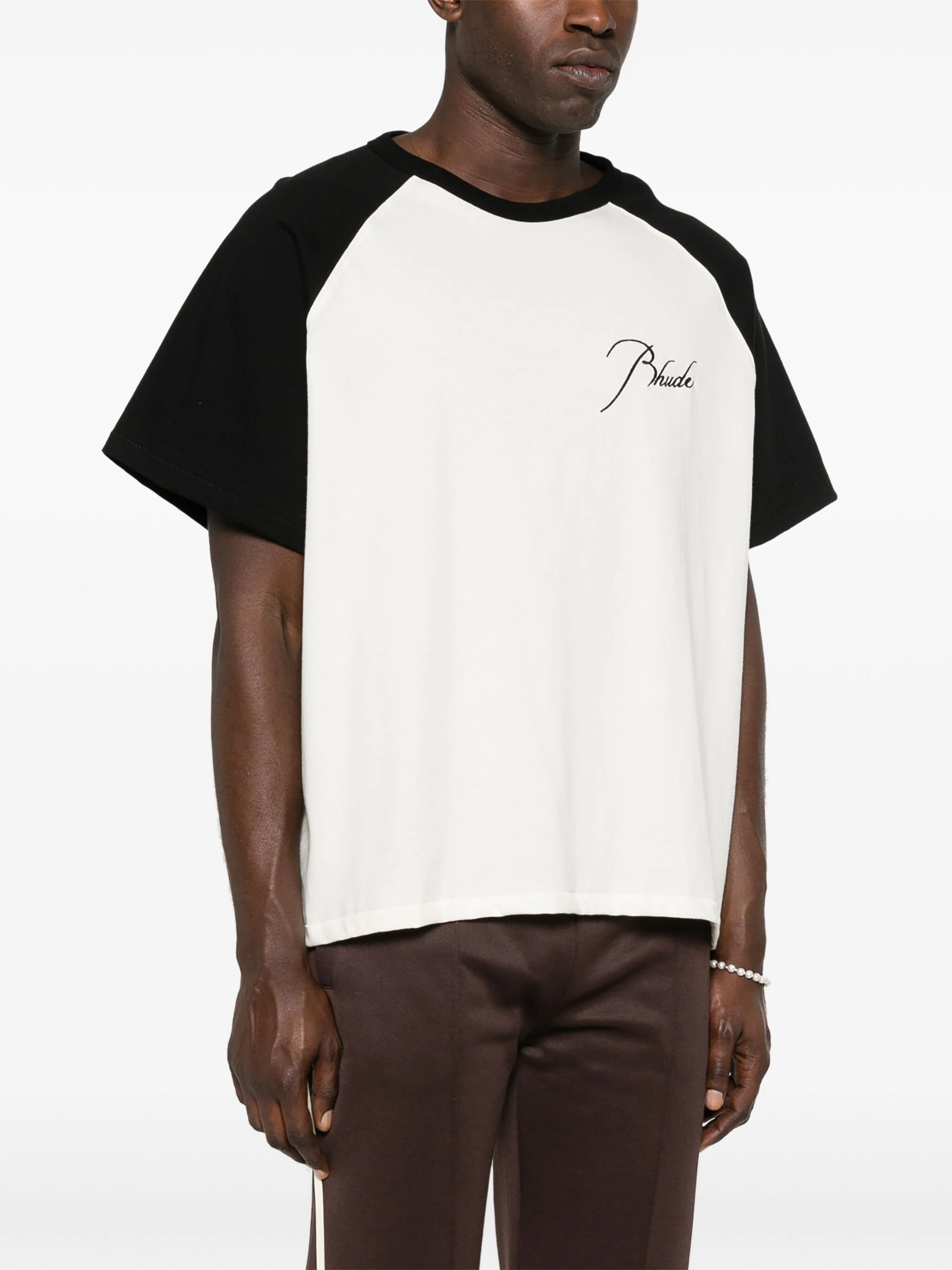 RHUDE EMBROIDERED LOGO T-SHIRT