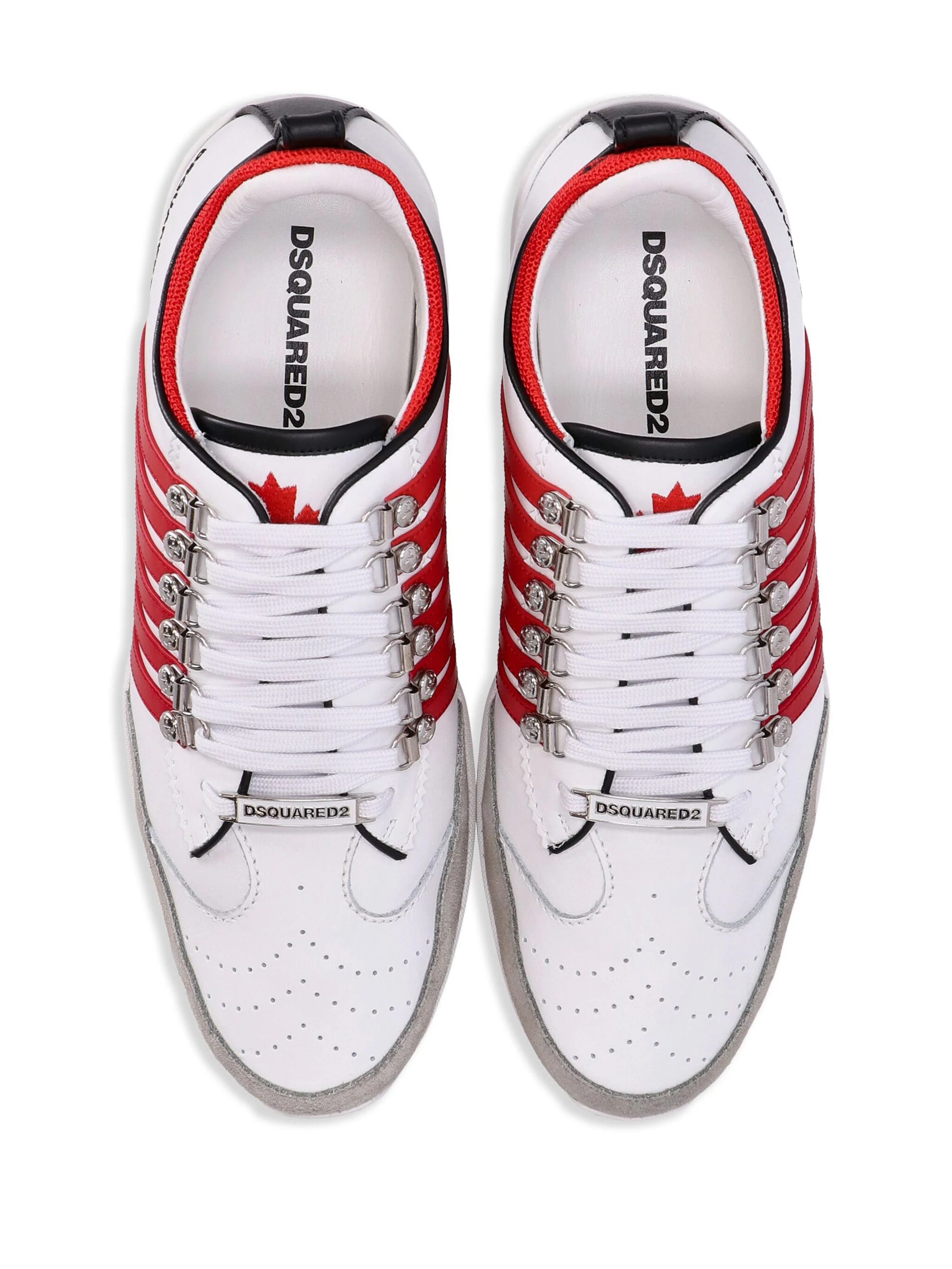 DSQUAREED LEGENDARY STRIPED LEATHER SNEAKERS