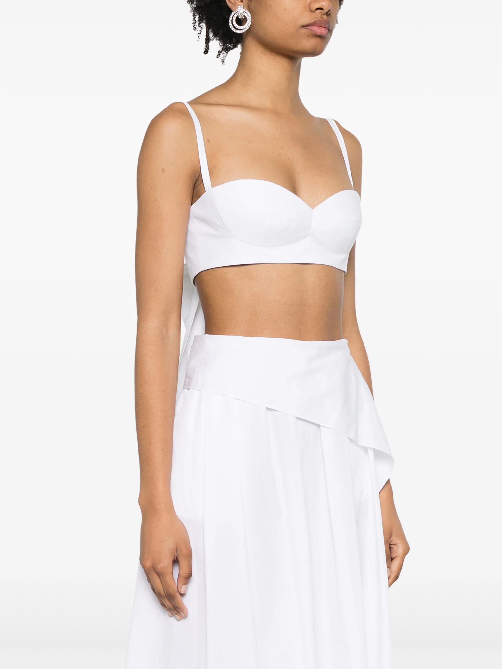 MAGDA BUTRYM ROSE APPLIQUÉ CROPPED TOP