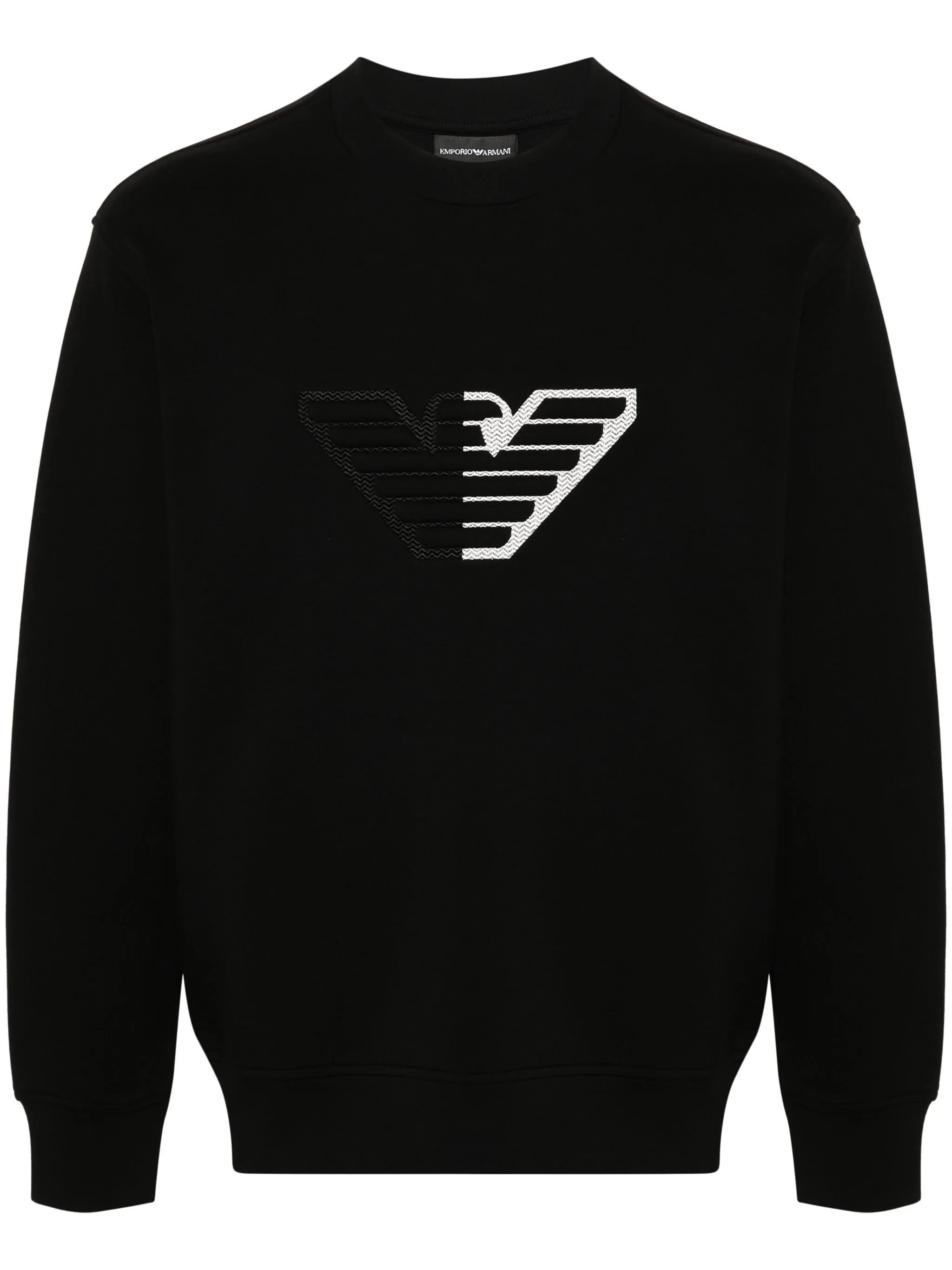 EMPORIO ARMANI LOGO-APPLIQUÉ CREW-NECK SWEATSHIRT