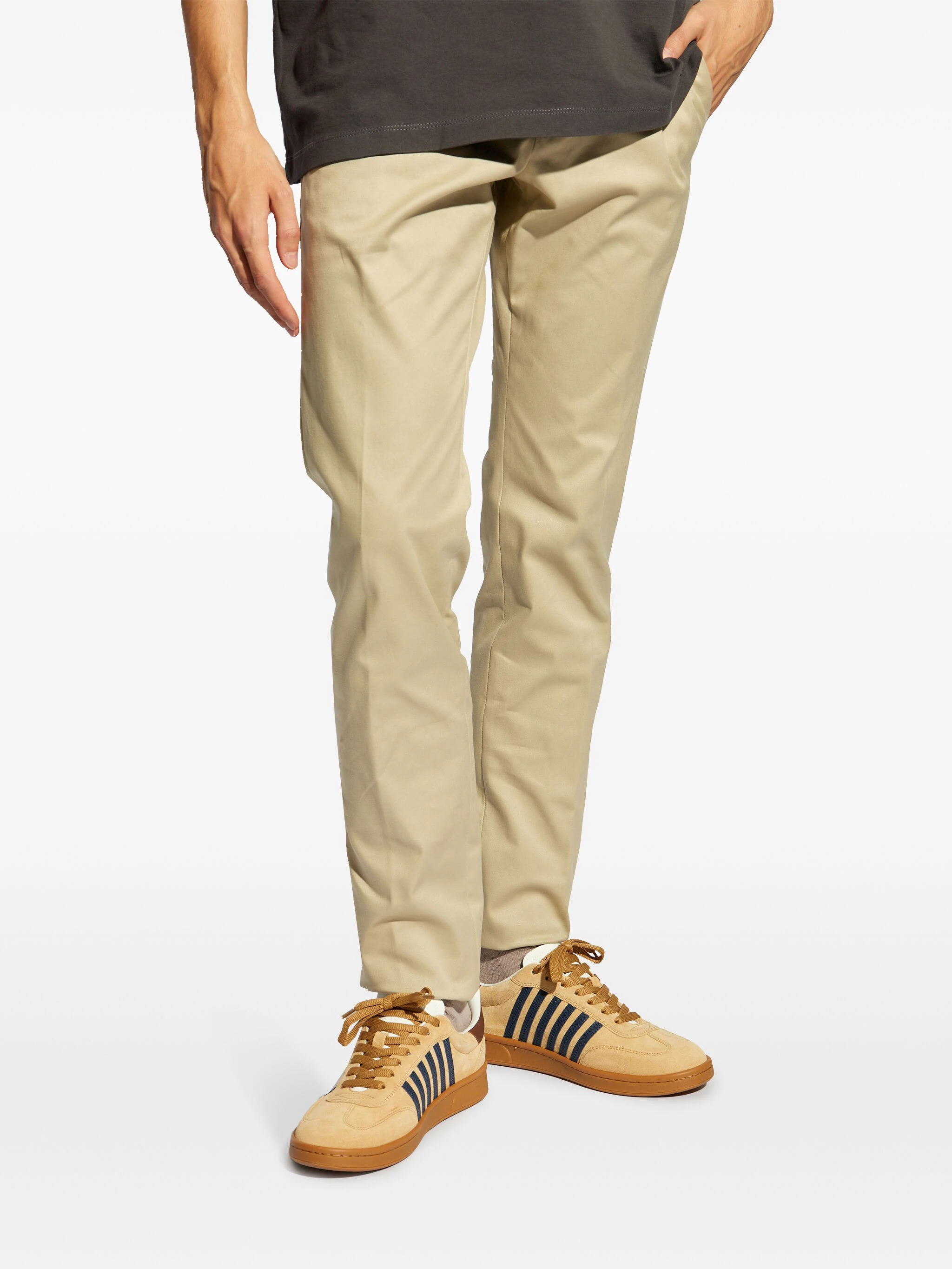 DSQUARED2 MID-RISE COTTON CHINOS