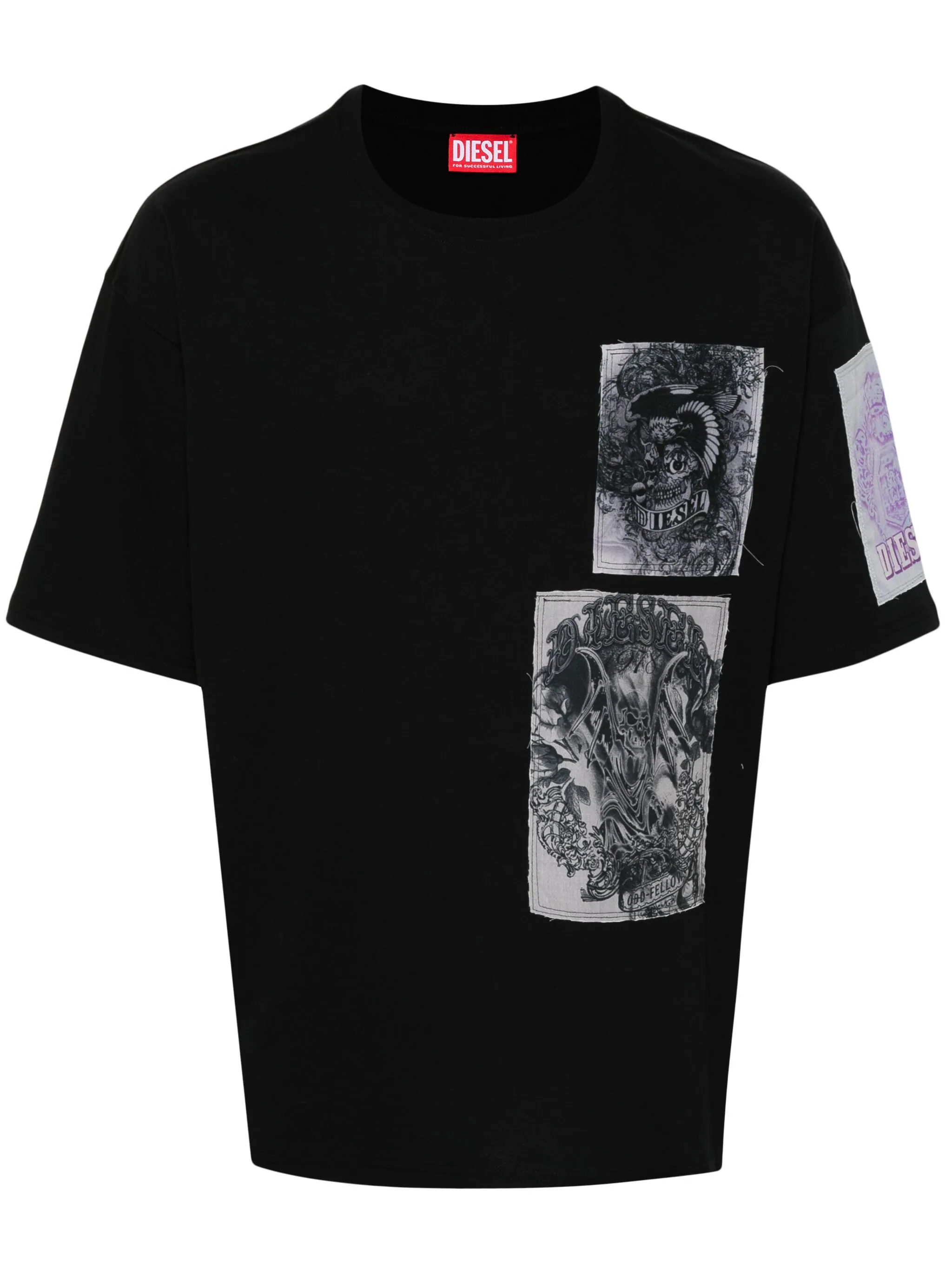 DIESEL T-BOXT-SLITS-Q10 COTTON T-SHIRT