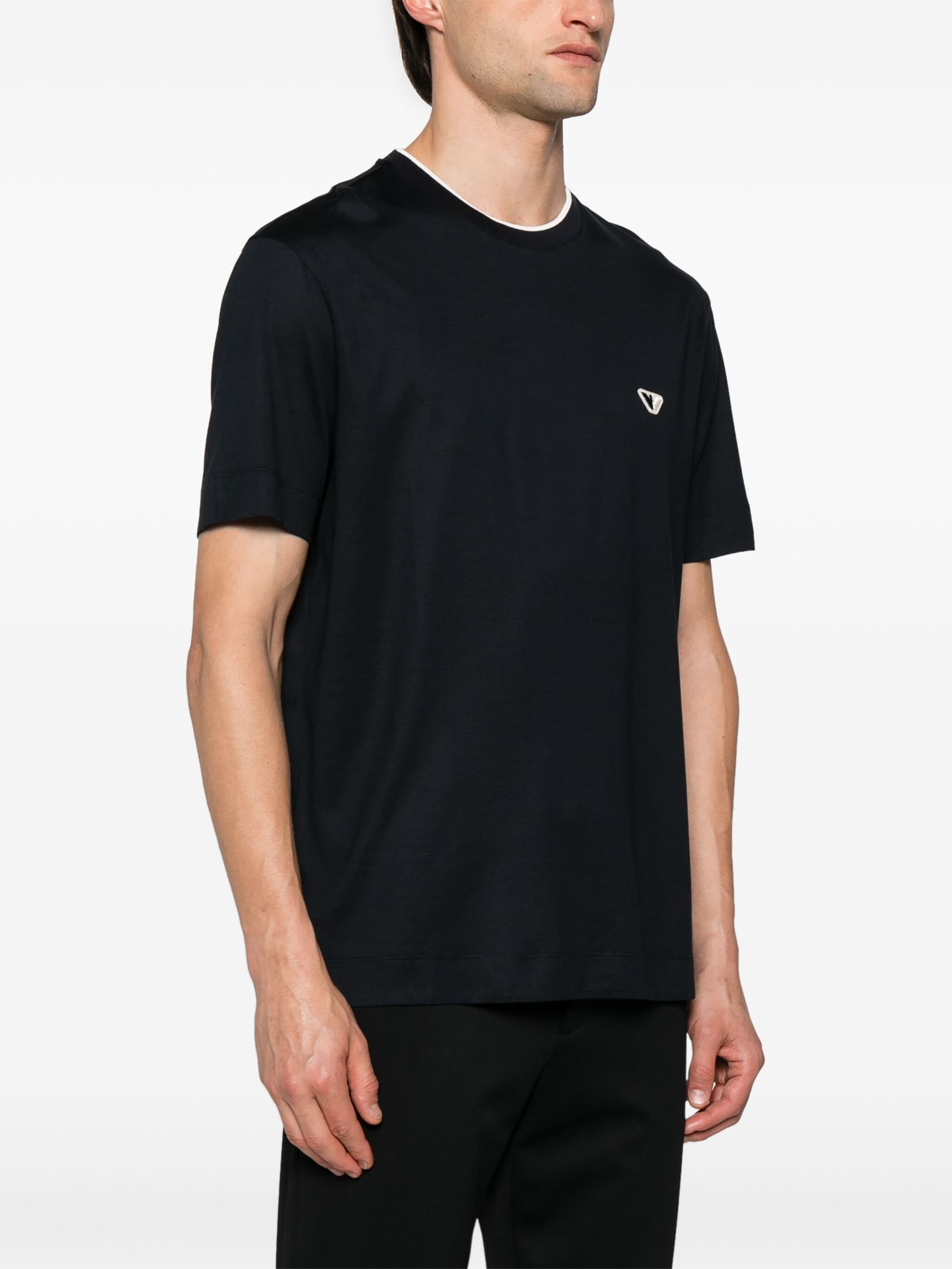 EMPORIO ARMANI LOGO-EMBROIDERED JERSEY T-SHIRT