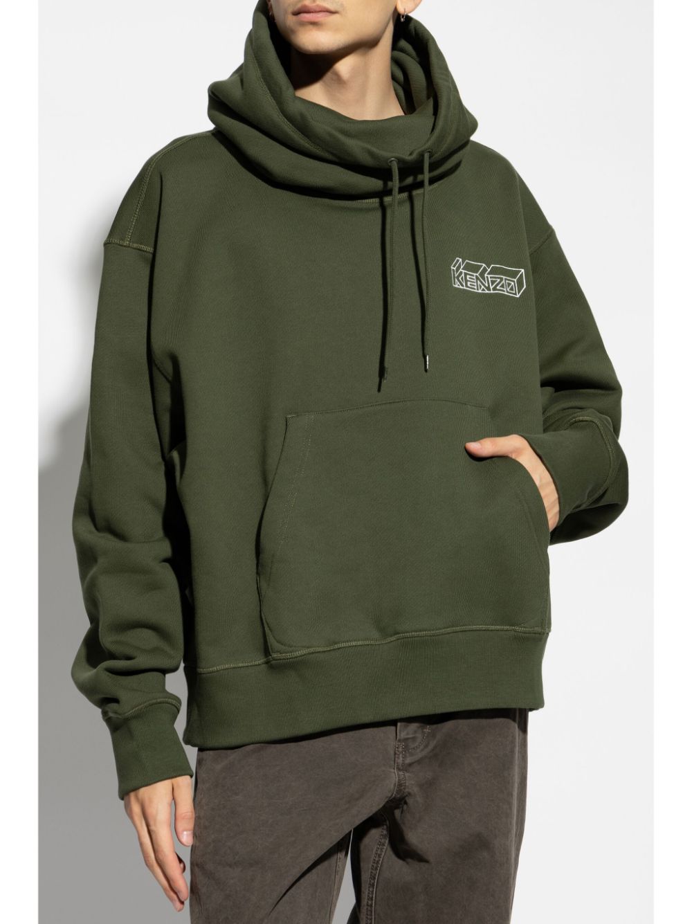 KENZO LOGO-EMBROIDERED HOODIE