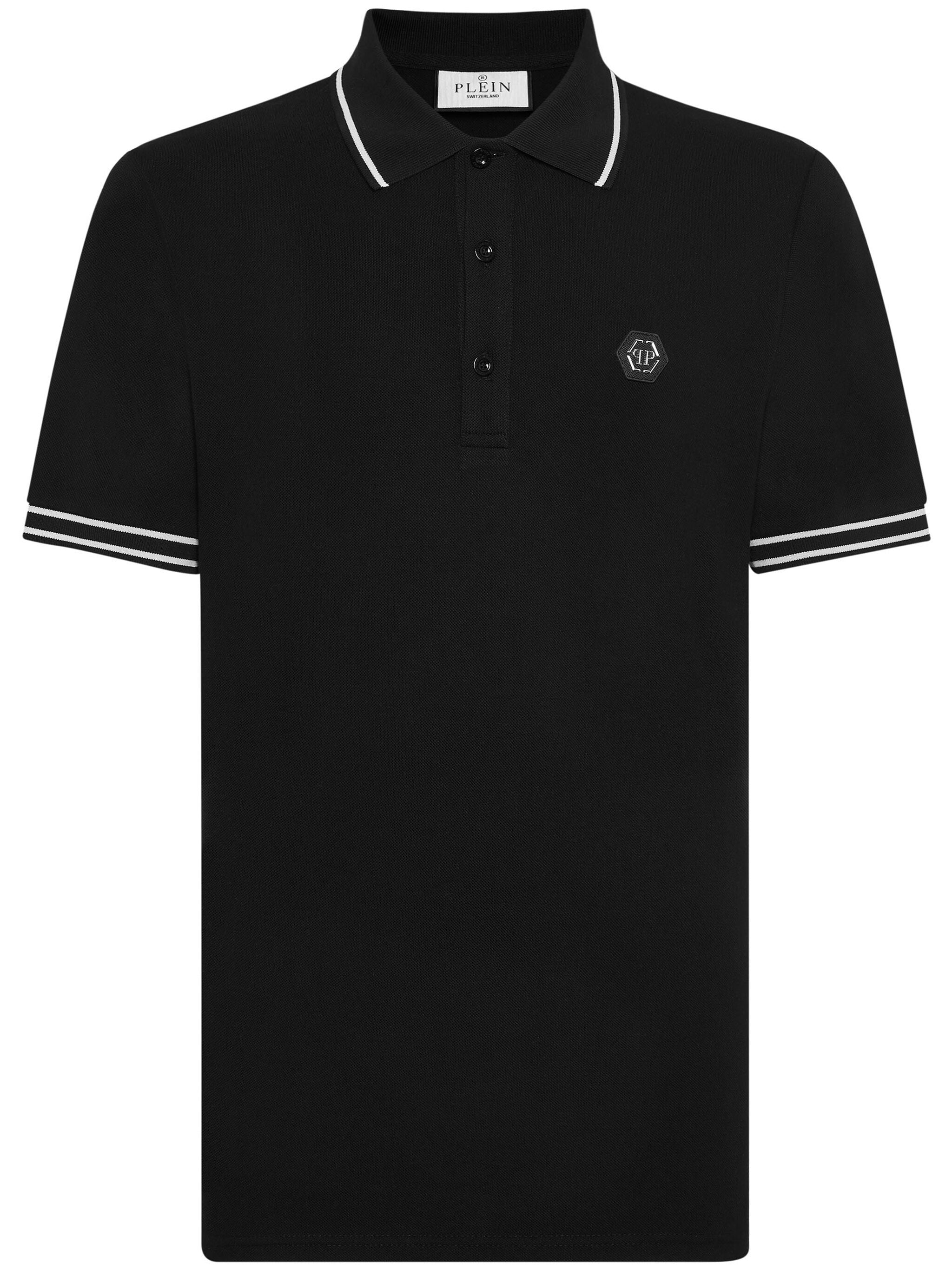 PHILIPP PLEIN LOGO-APPLIQUÉ COTTON POLO SHIRT