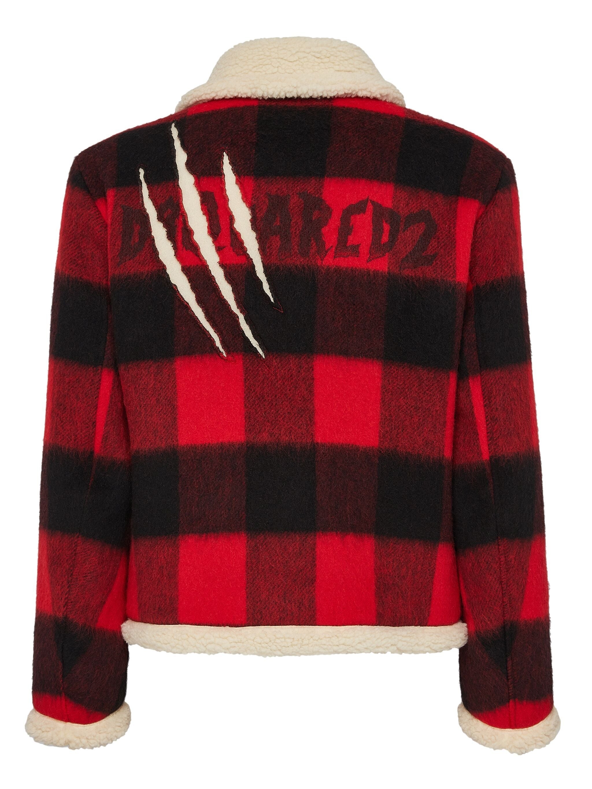 DSQUARED CHECK-PRINT WOOL JACKET