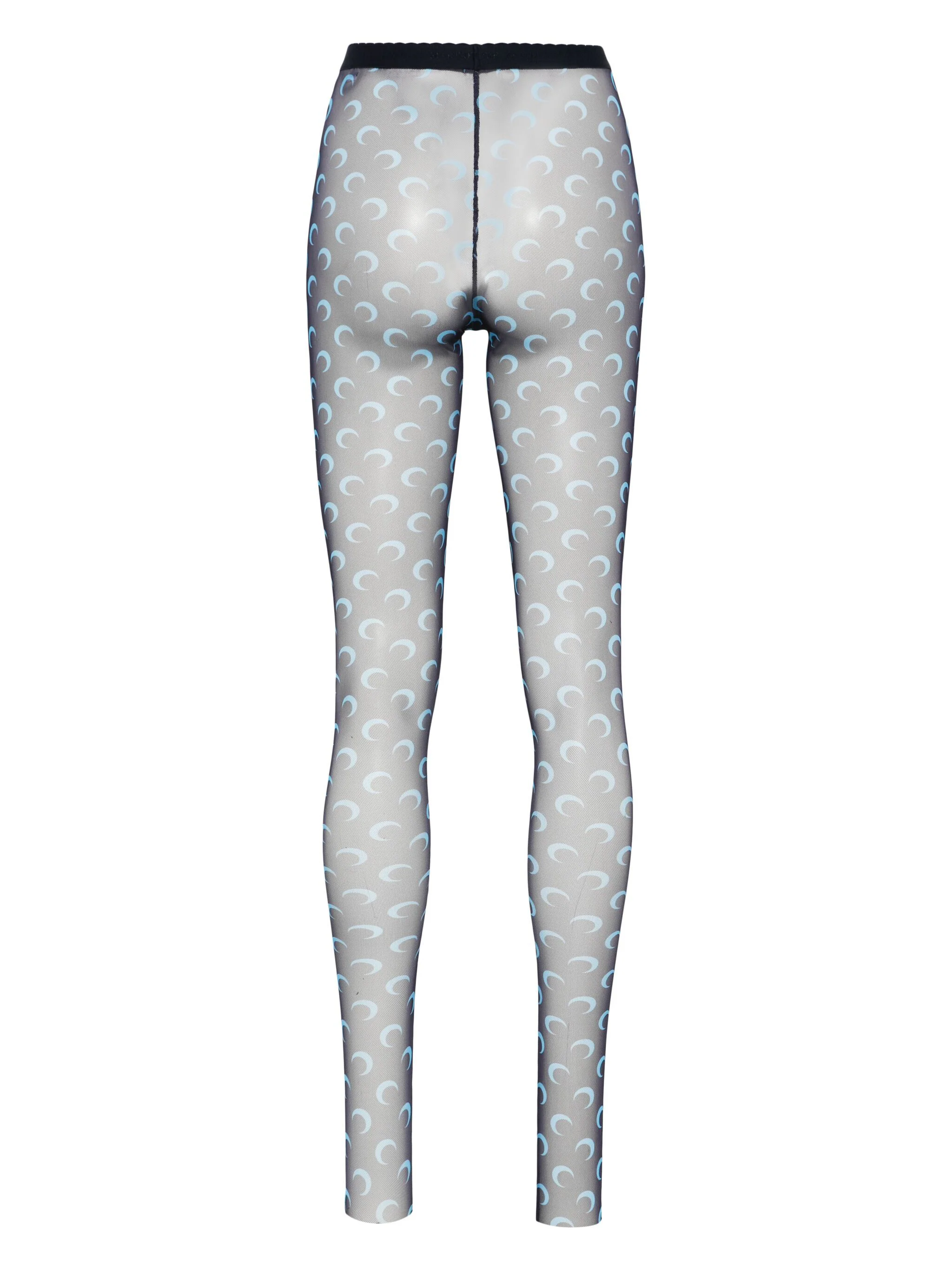 MARINE SERRE CRESCENT-MOON-PRINT MESH TIGHTS