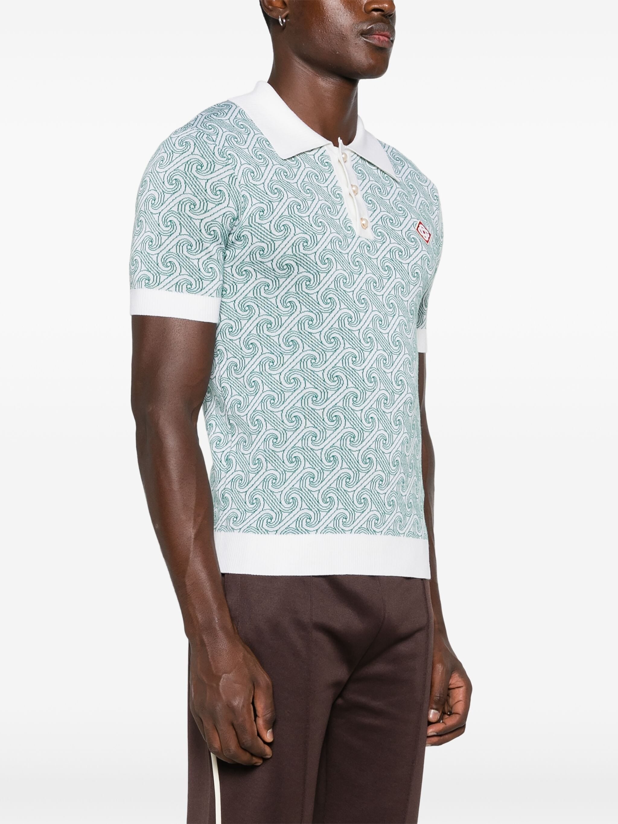 CASABLANCA JACQUARD MONOGRAM POLO SHIRT