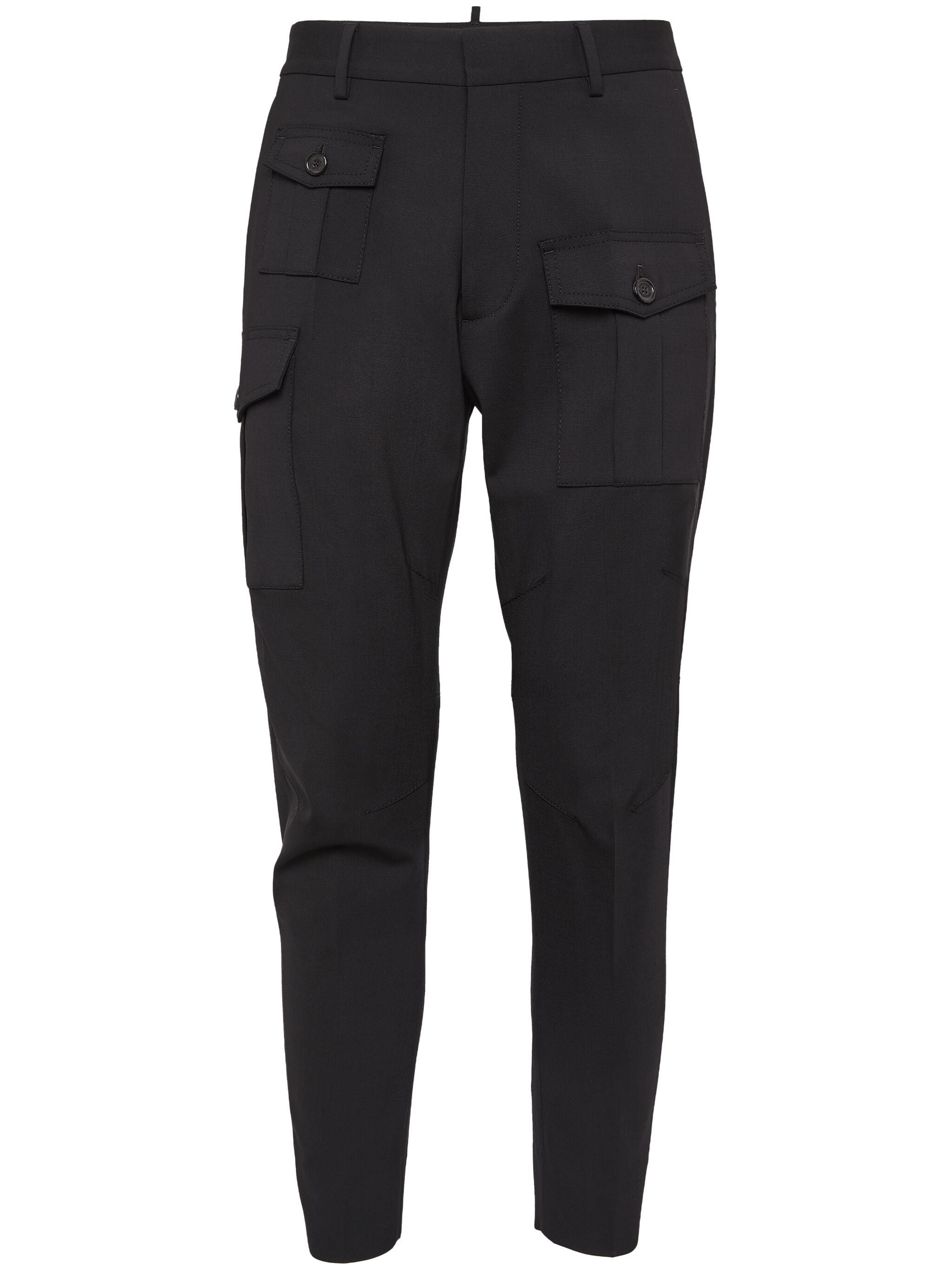 DSQUARED2 TAPERED COTTON CARGO TROUSERS