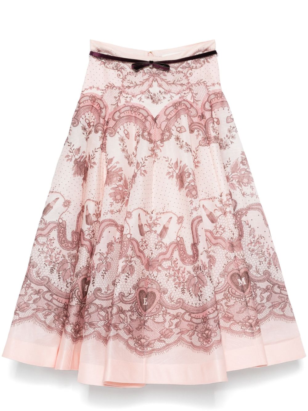 ZIMMERMANN CRUSH FLARED MIDI SKIRT