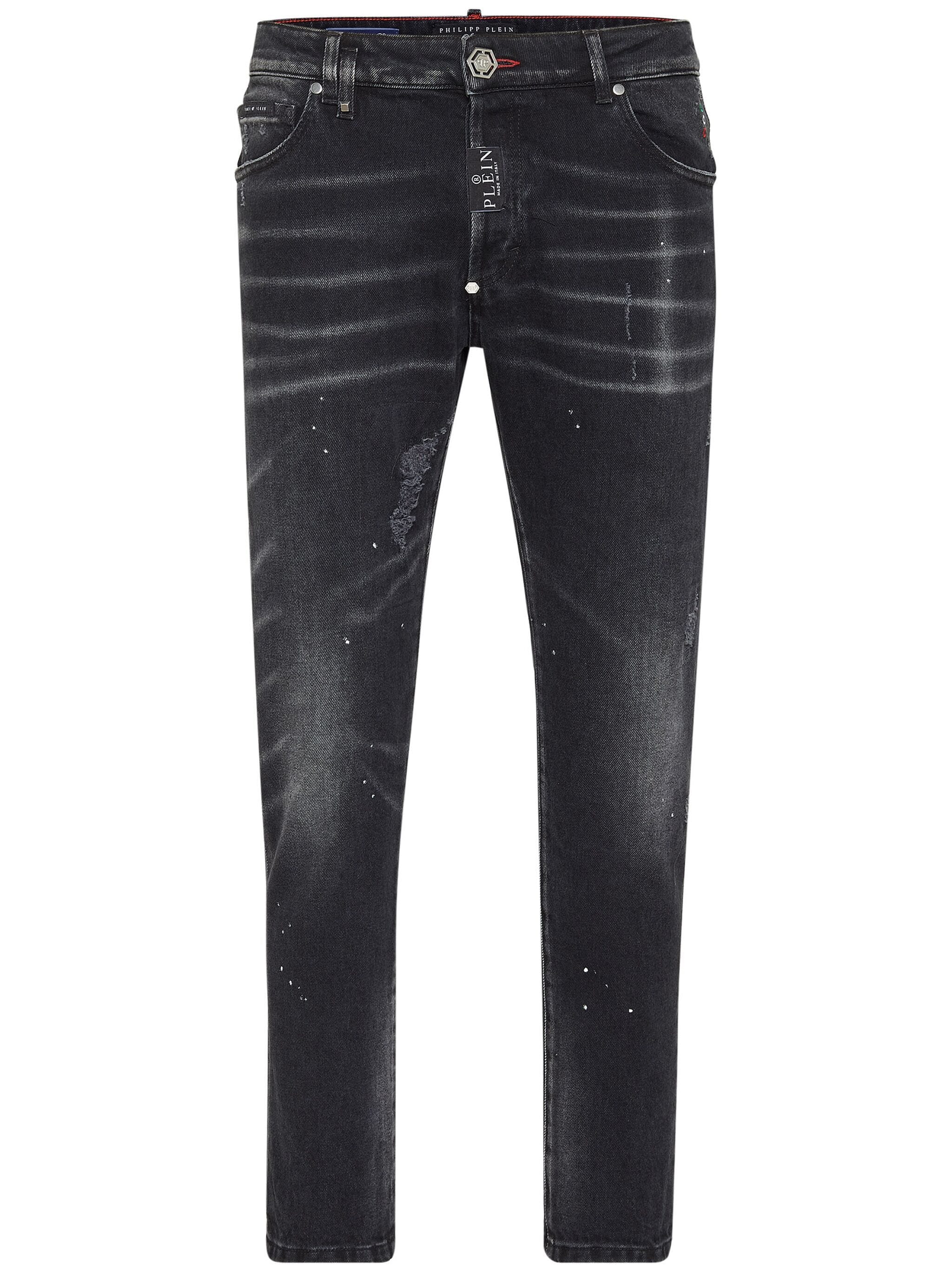 PHILIPP PLEIN PAINT-SPLATTER SKINNY-CUT JEANS