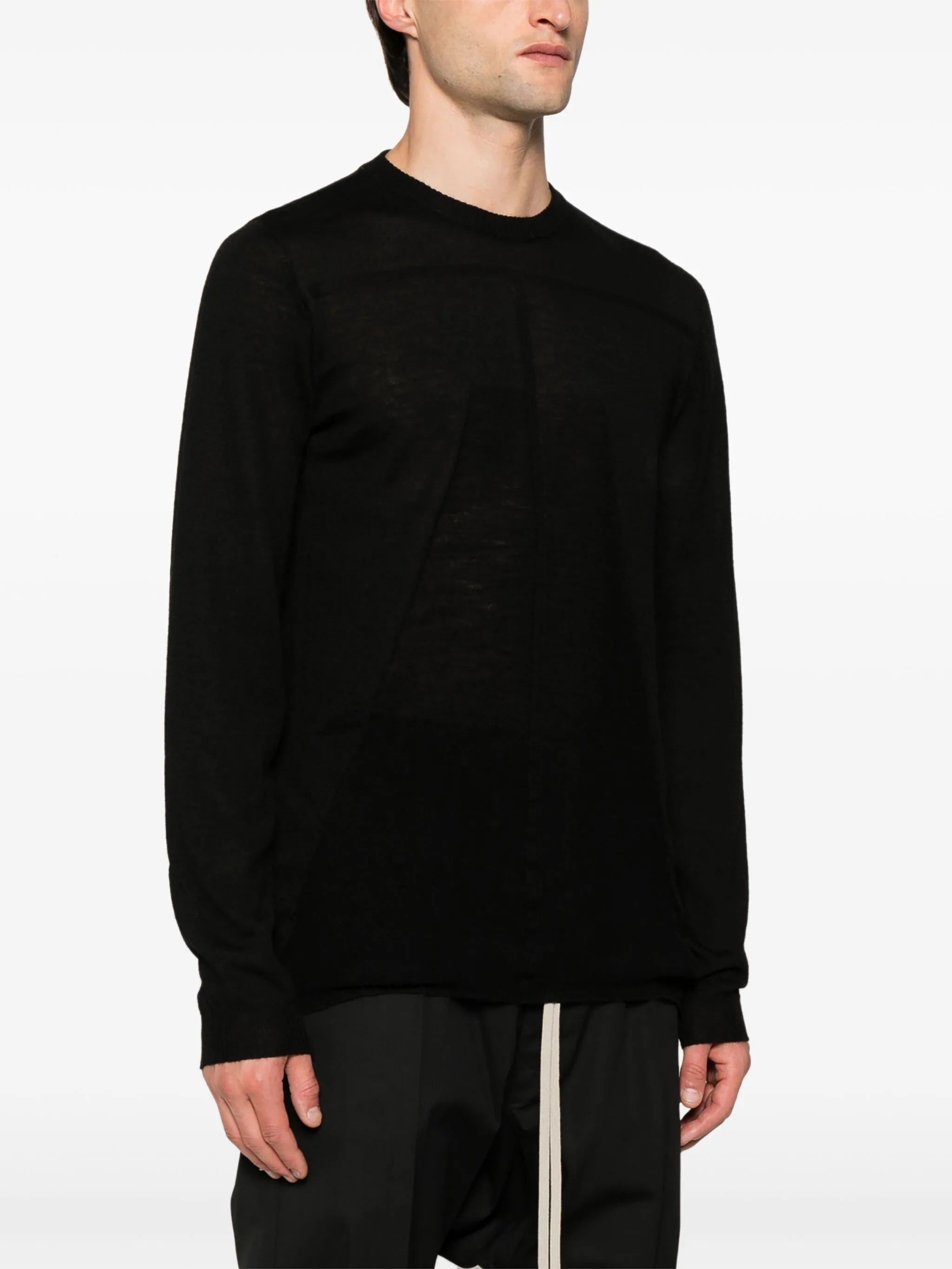 RICK OWENS BIKER LEVEL VIRGIN-WOOL JUMPER