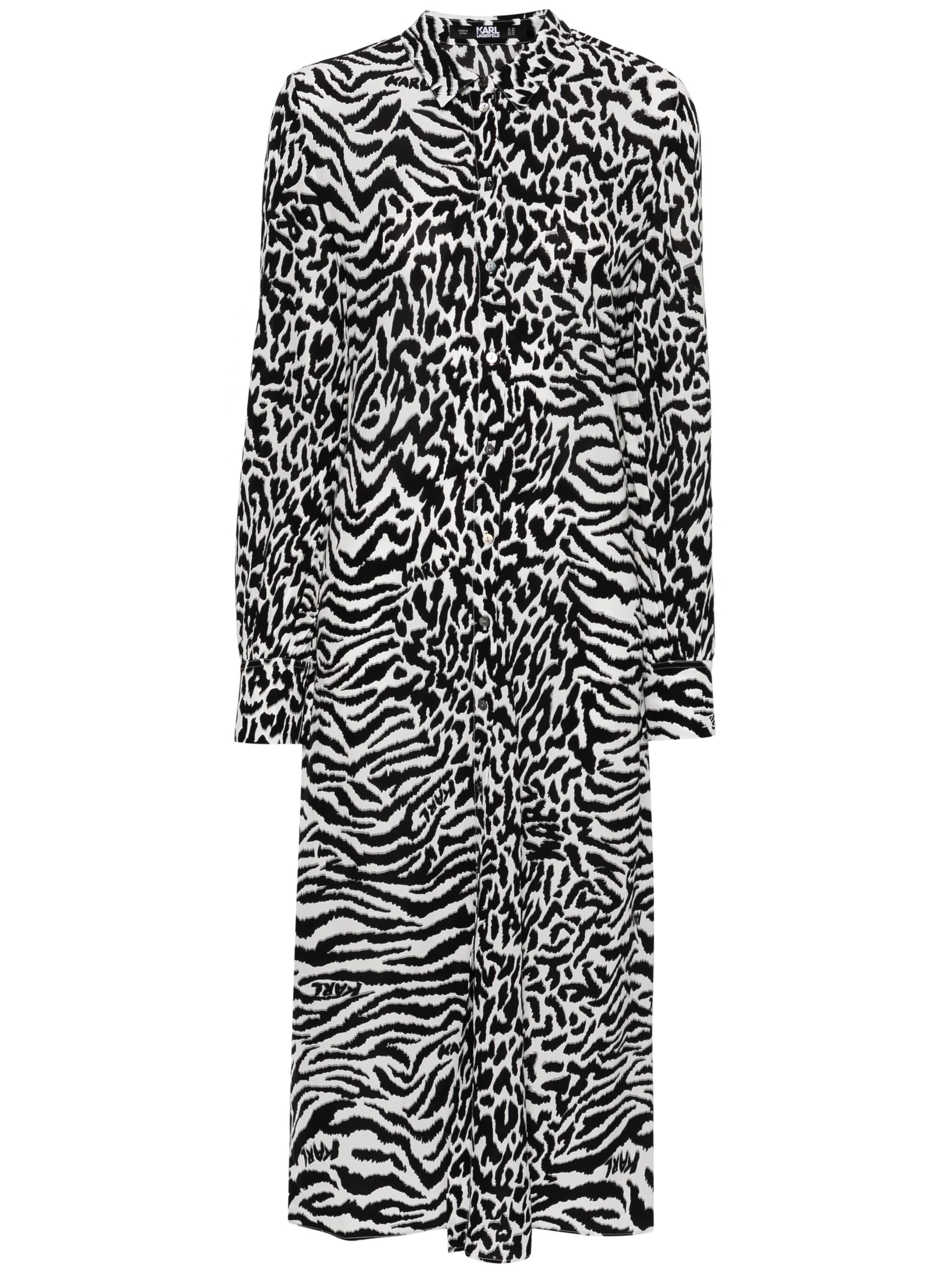 KARL LAGERFELD ANIMAL PRINT SHIRT DRESS