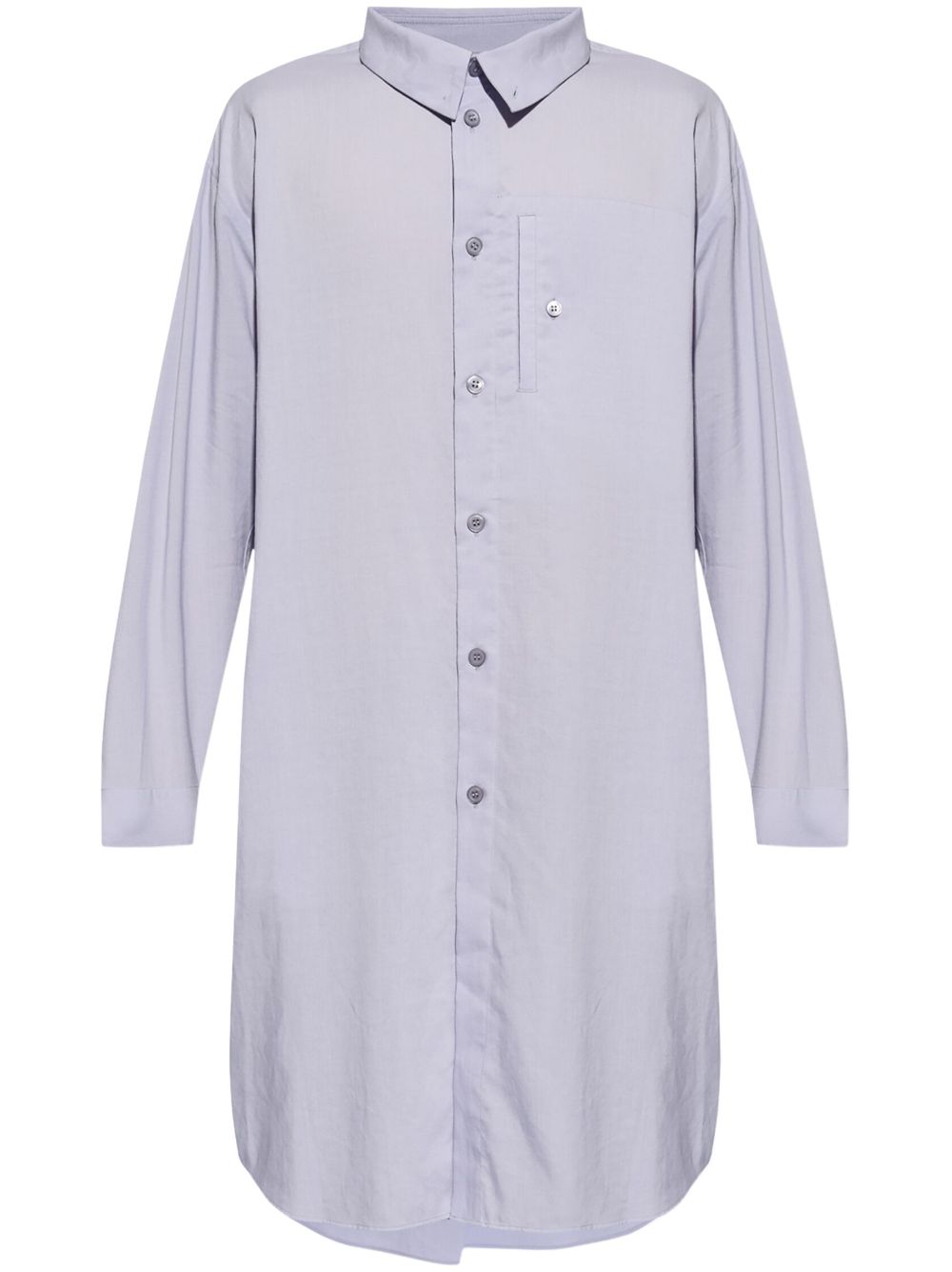 HOMME PLISSE ISSEY MIYAKE PL RAMIE FOLDED-YOKE LONGLINE SHIRT