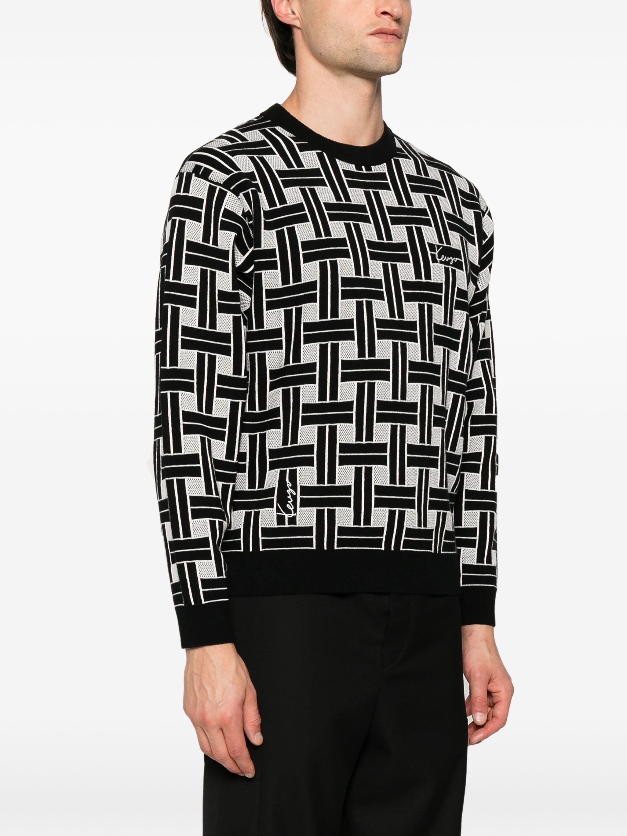 KENZO PATTERNED-JACQUARD JUMPER