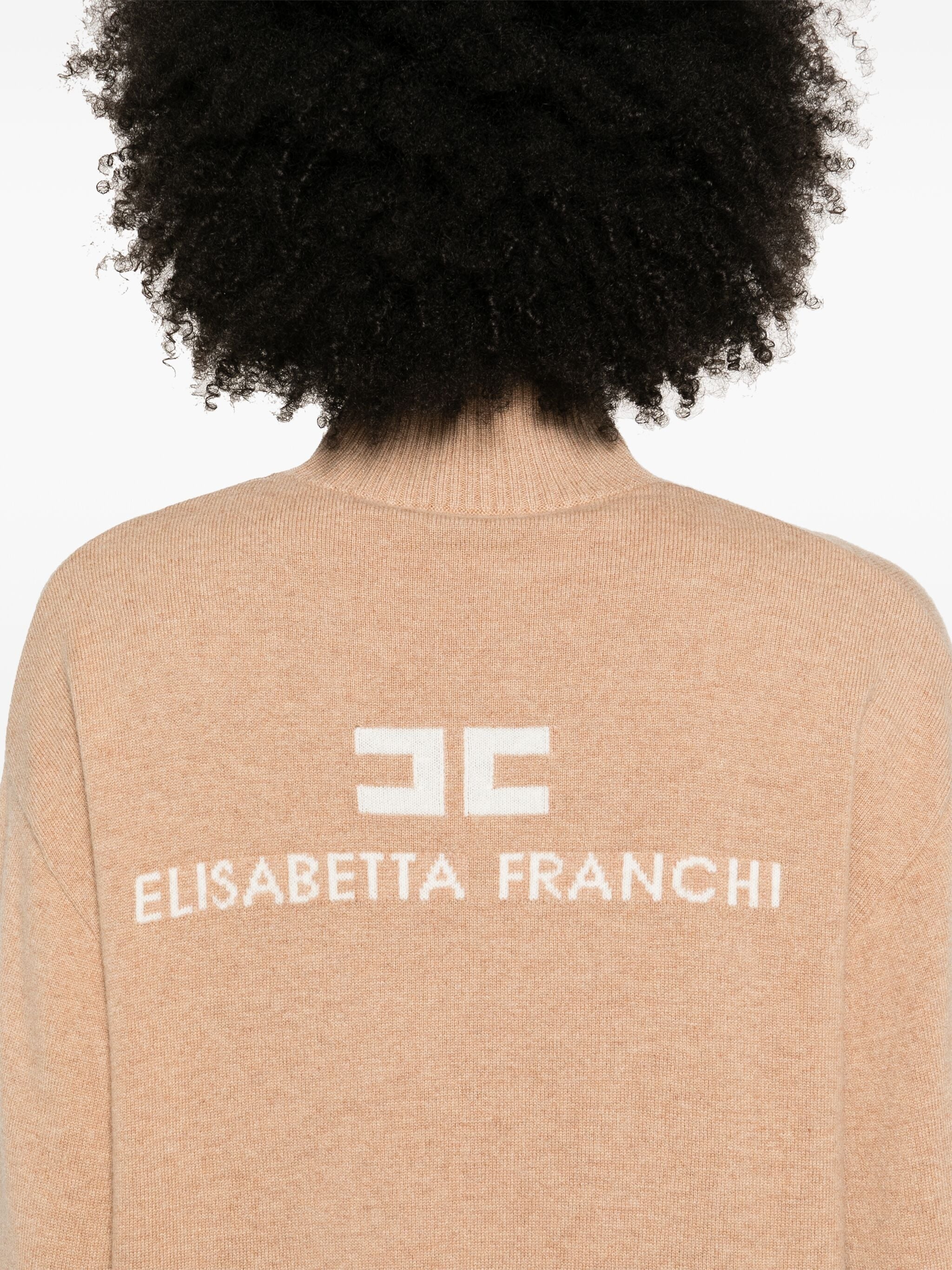 ELISABETTA FRANCHI LOGO-INTARSIA SWEATER