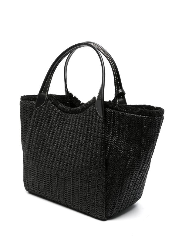 EMPORIO ARMANI LOGO-CHARM INTERWOVEN TOTE BAG