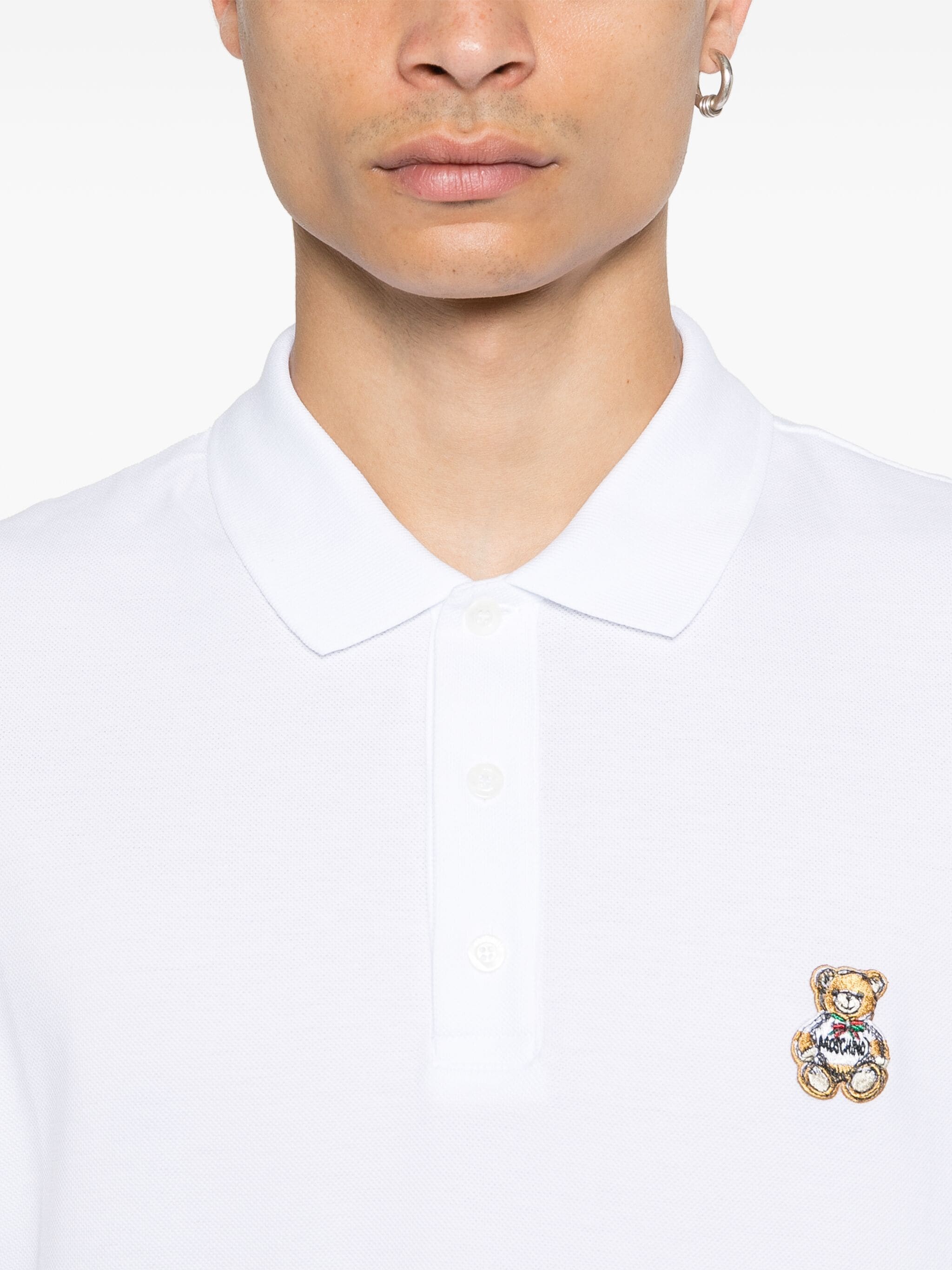 MOSCHINO TEDDY BEAR-PATCH POLO SHIRT