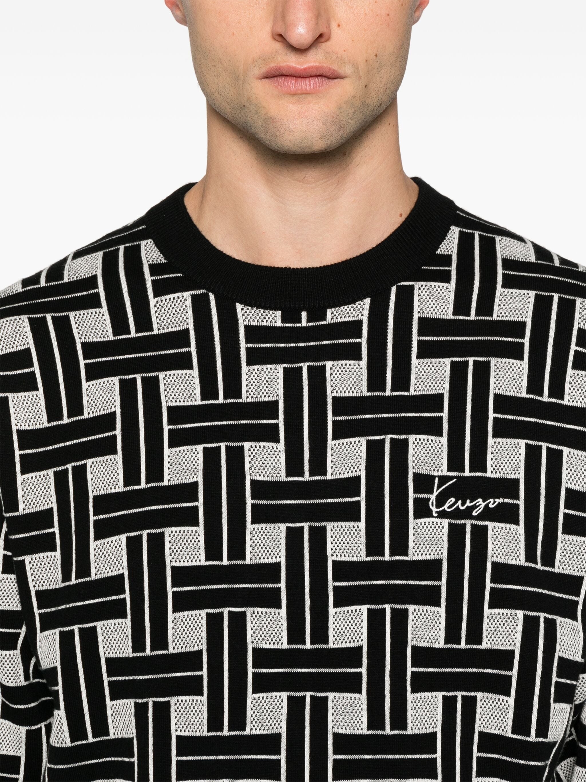 KENZO PATTERNED-JACQUARD JUMPER