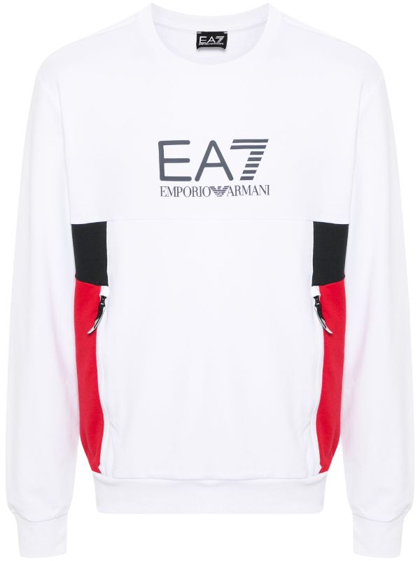 EA7 EMPORIO ARMANI OGO-PRINT COTTON SWEATSHIRT