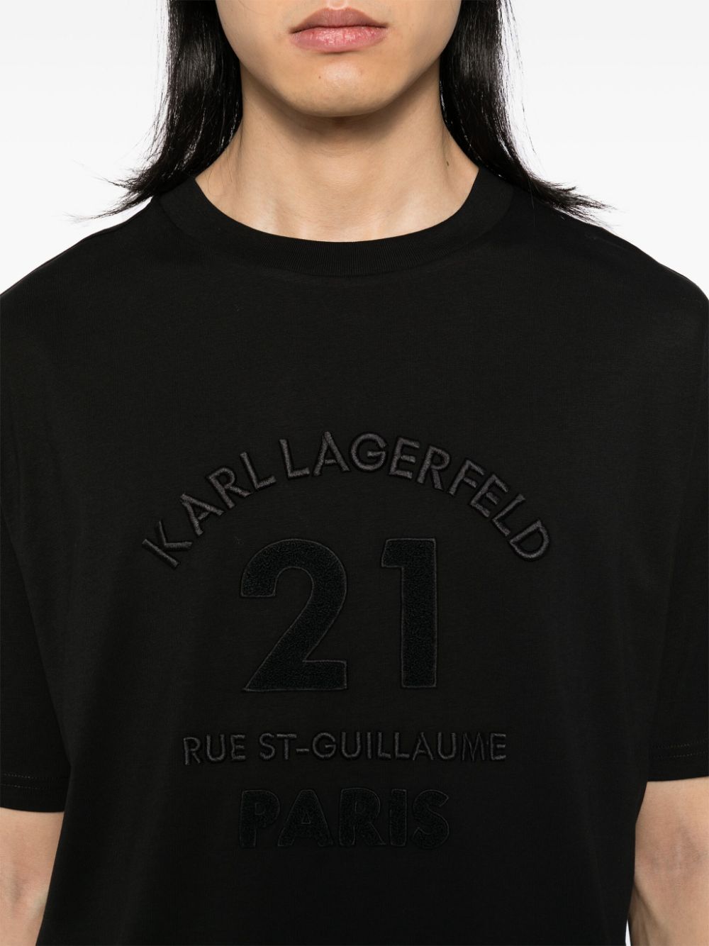 KARL LAGERFELD LOGO-PATCH T-SHIRT