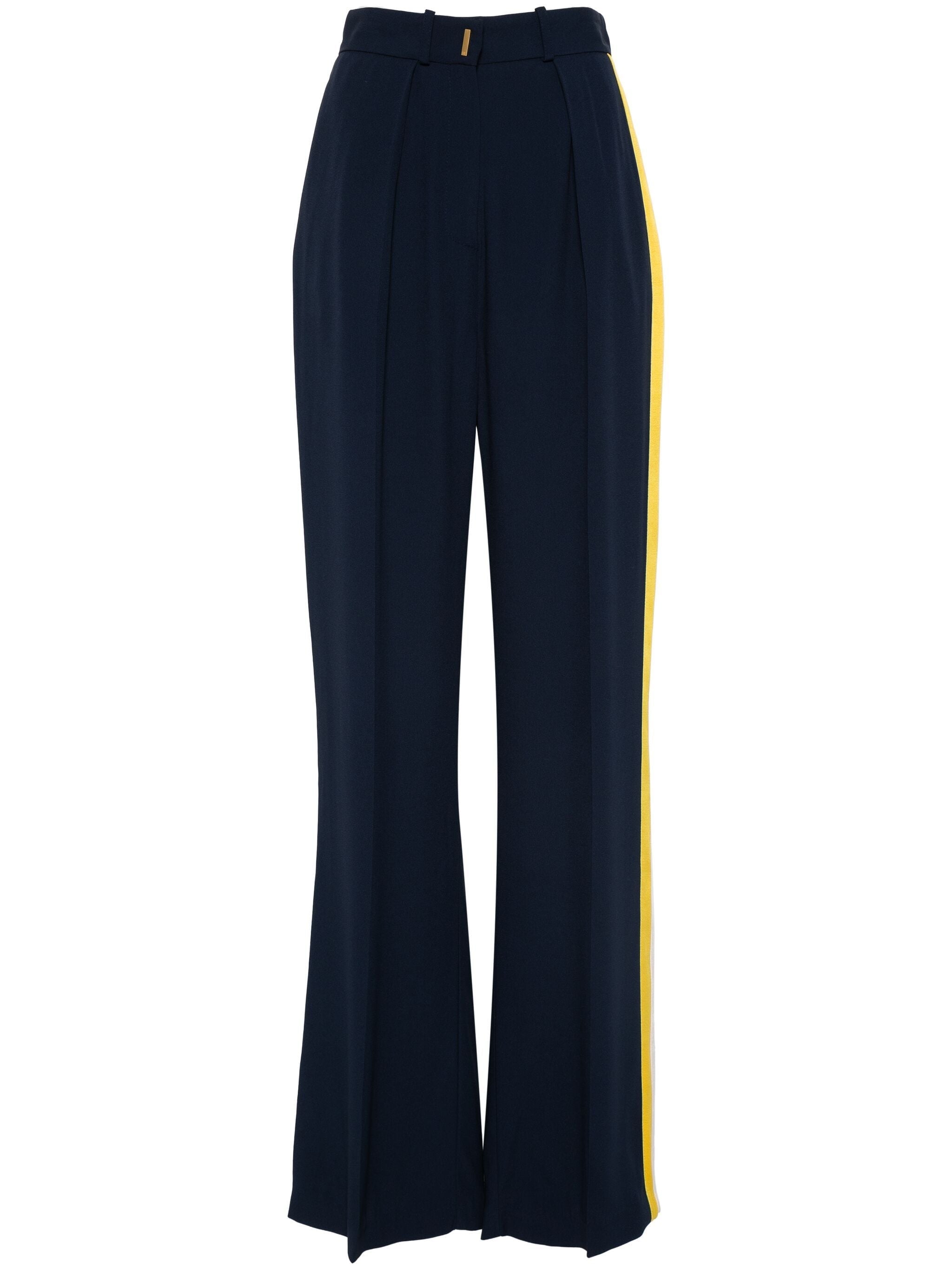 ELISABETTA FRANCHI CREPE-SATIN STRIPE-DETAILING TROUSERS