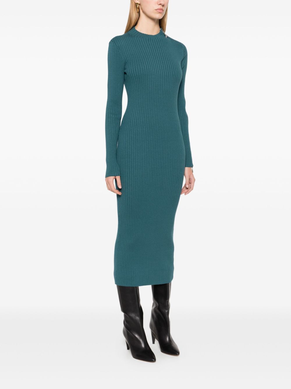 PATRIZIA PEPE RIBBED-KNIT MIDI DRESS