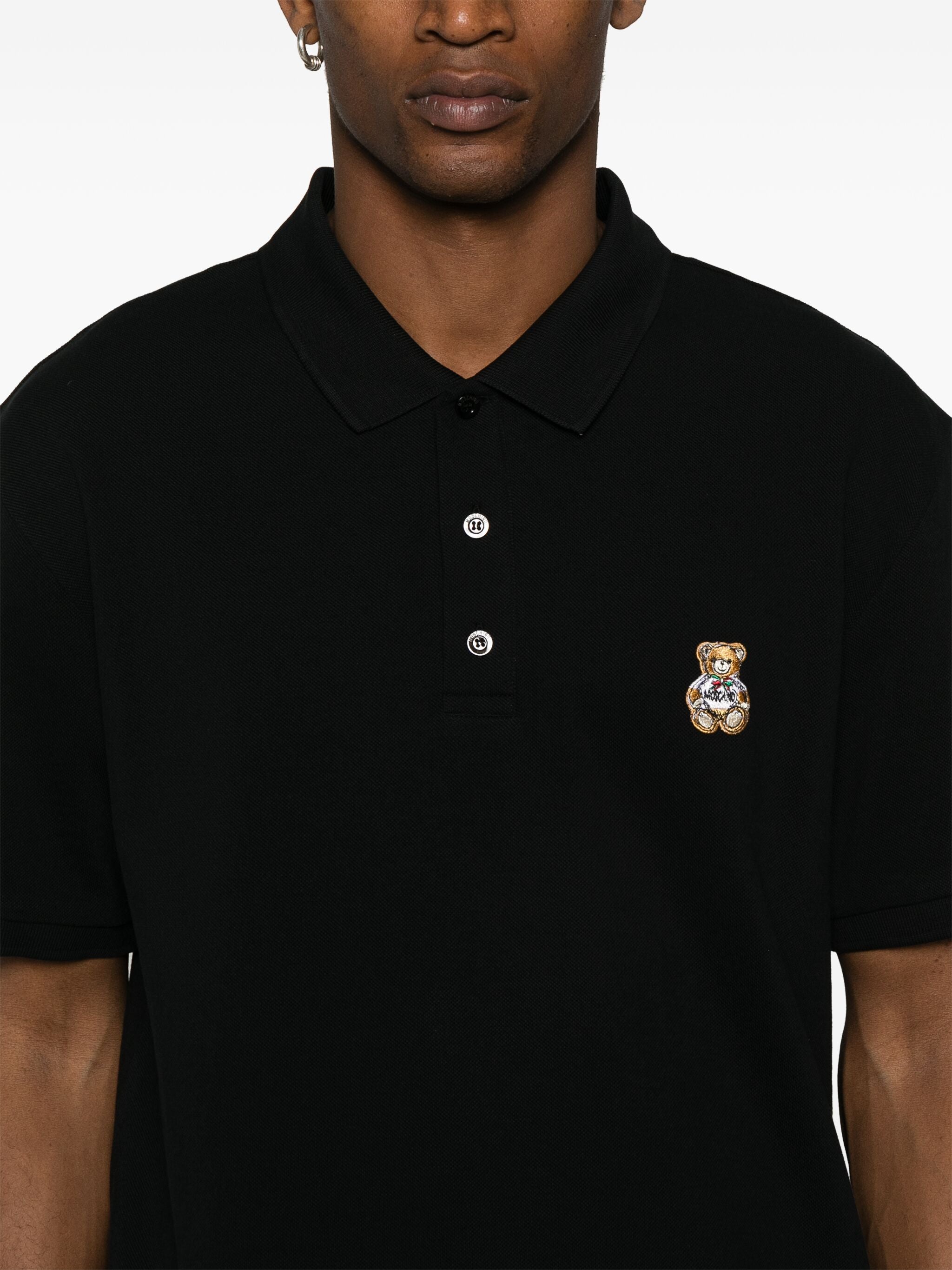 MOSCHINO TEDDY BEAR-PATCH POLO SHIRT