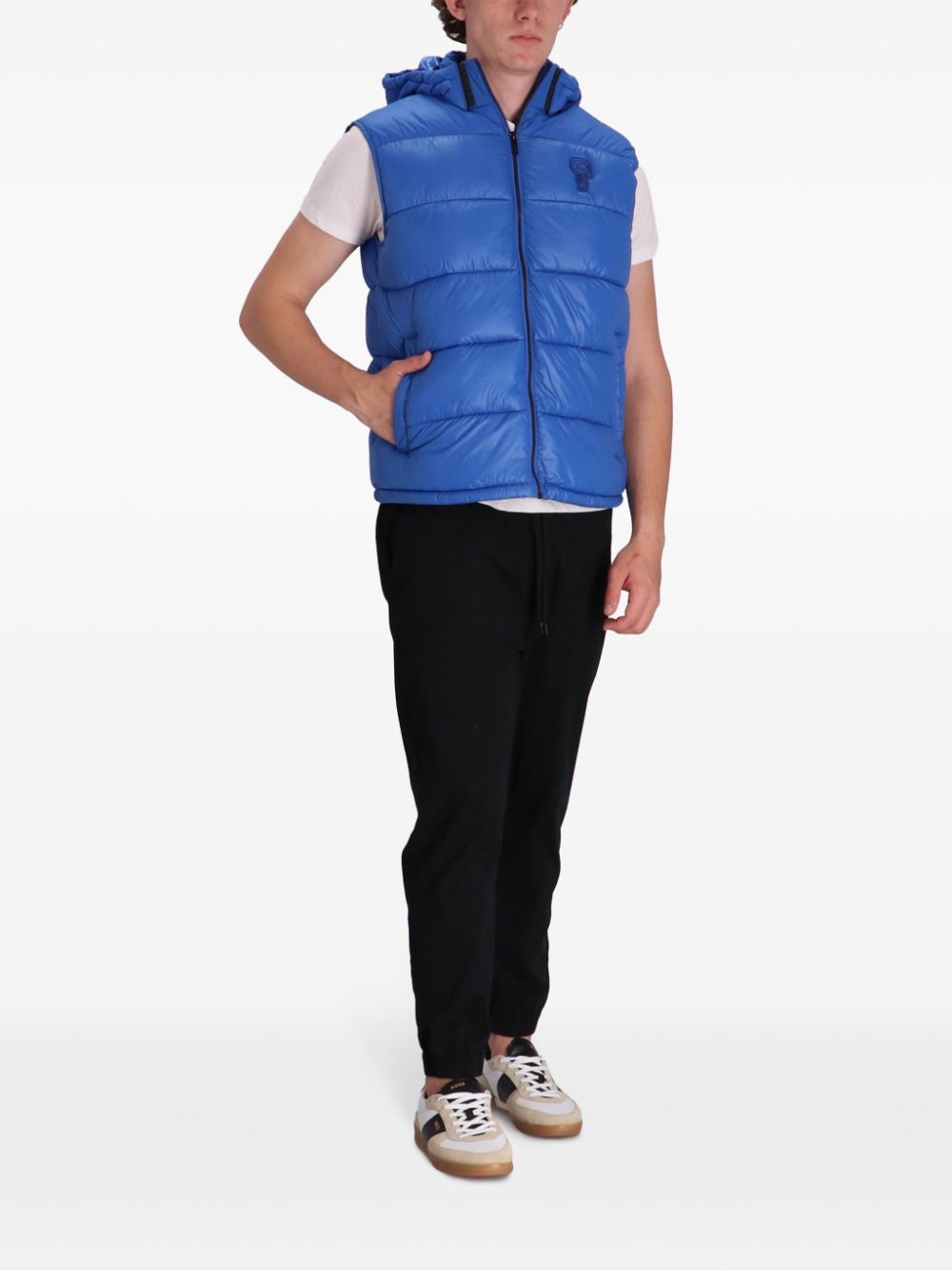 KARL LAGERFELD LOGO-PATCH GILET