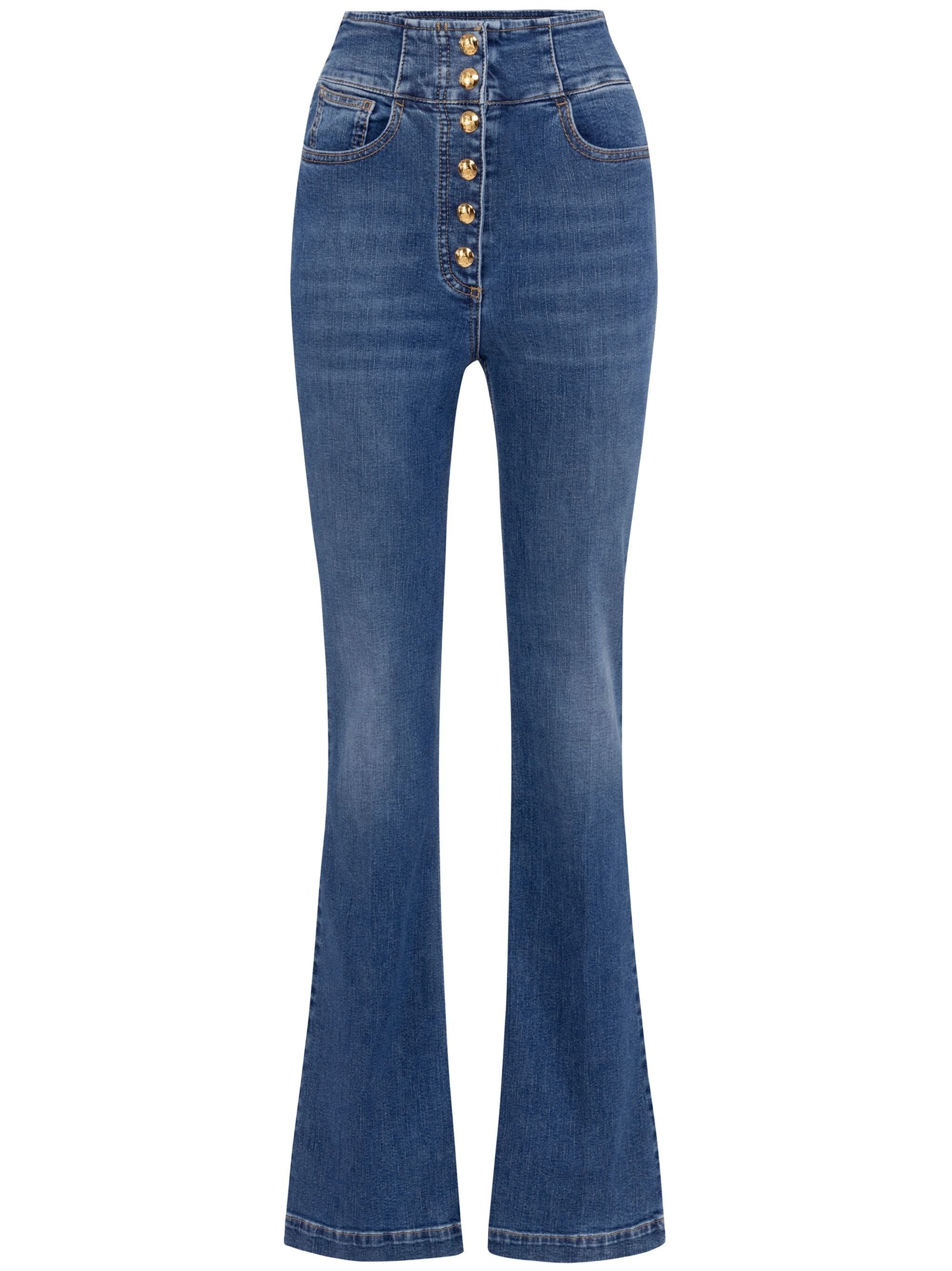 ELISABETTA FRANCHI PRESS-STUD PLACKET BELL-BOTTOM JEANS