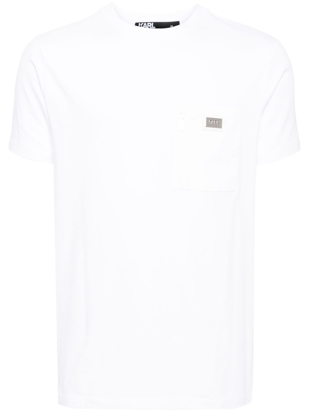 KARL LAGERFELD LOGO-PLAQUE COTTON T-SHIRT