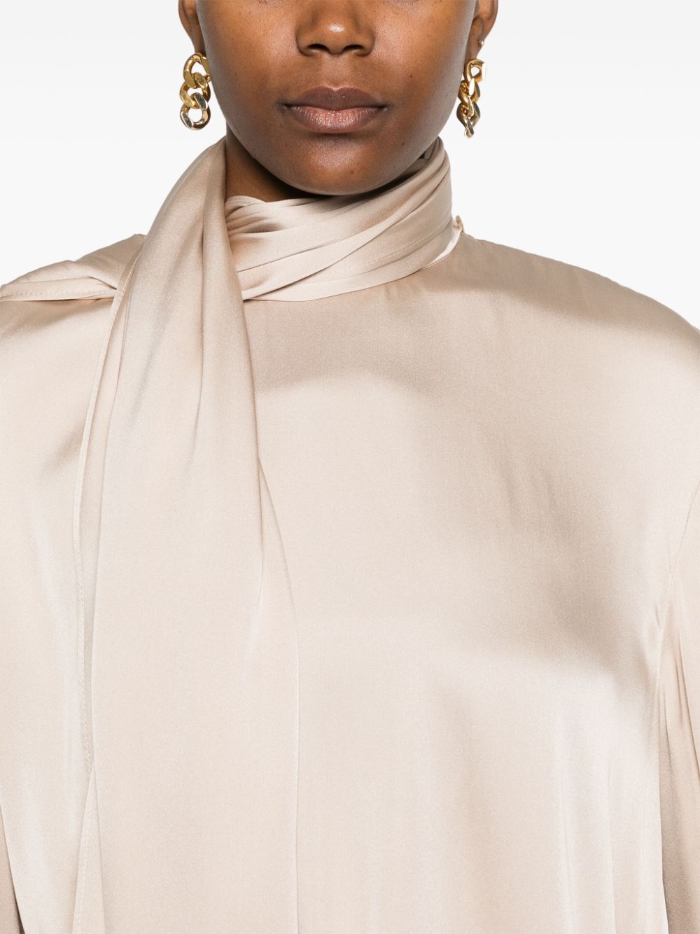 MAGDA BUTRYM CAPE-EFFECT SILK BLOUSE