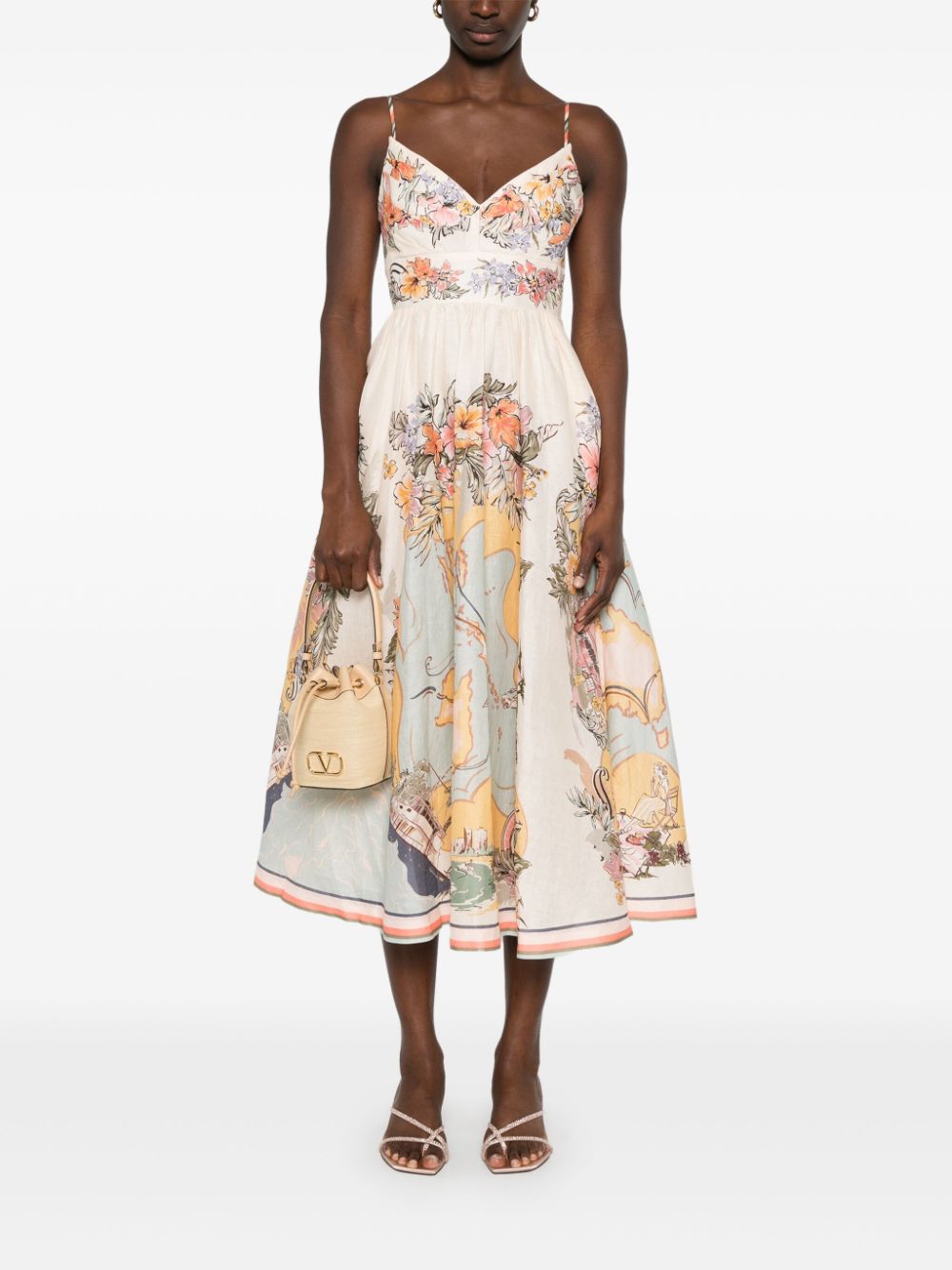 ZIMMERMANN TALLOW MIDI DRESS