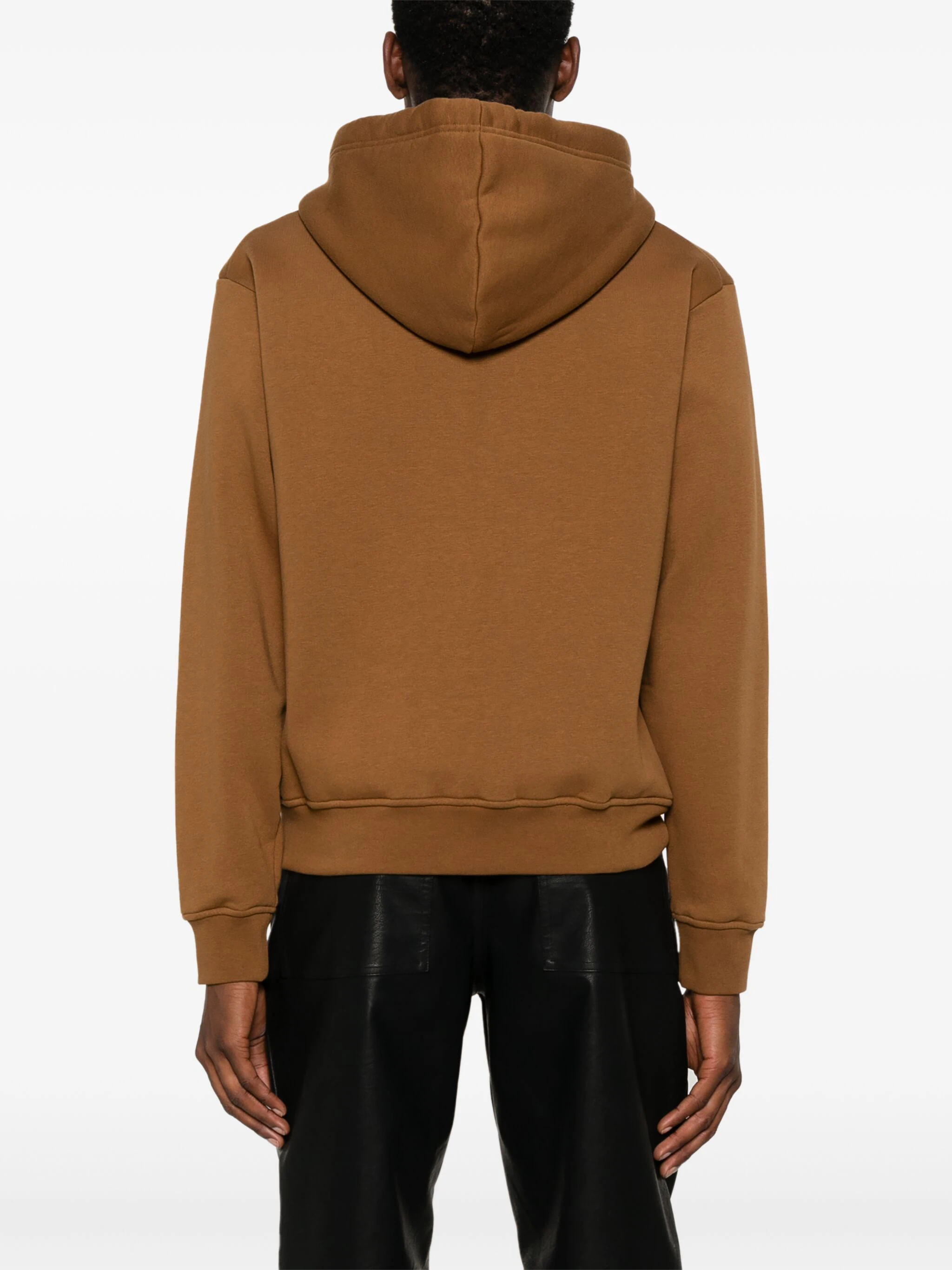 DSQUARED2 LOGO-FLOCKED ZIP-UP HOODIE