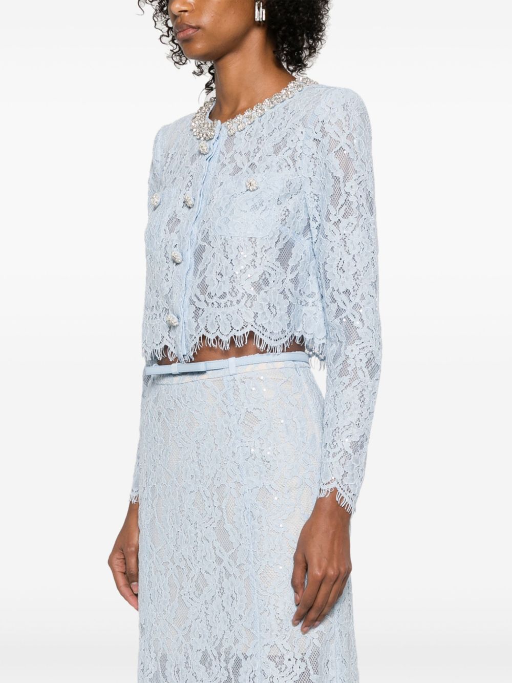 SELF-PORTRAIT TOP WITH LACE DETAILS