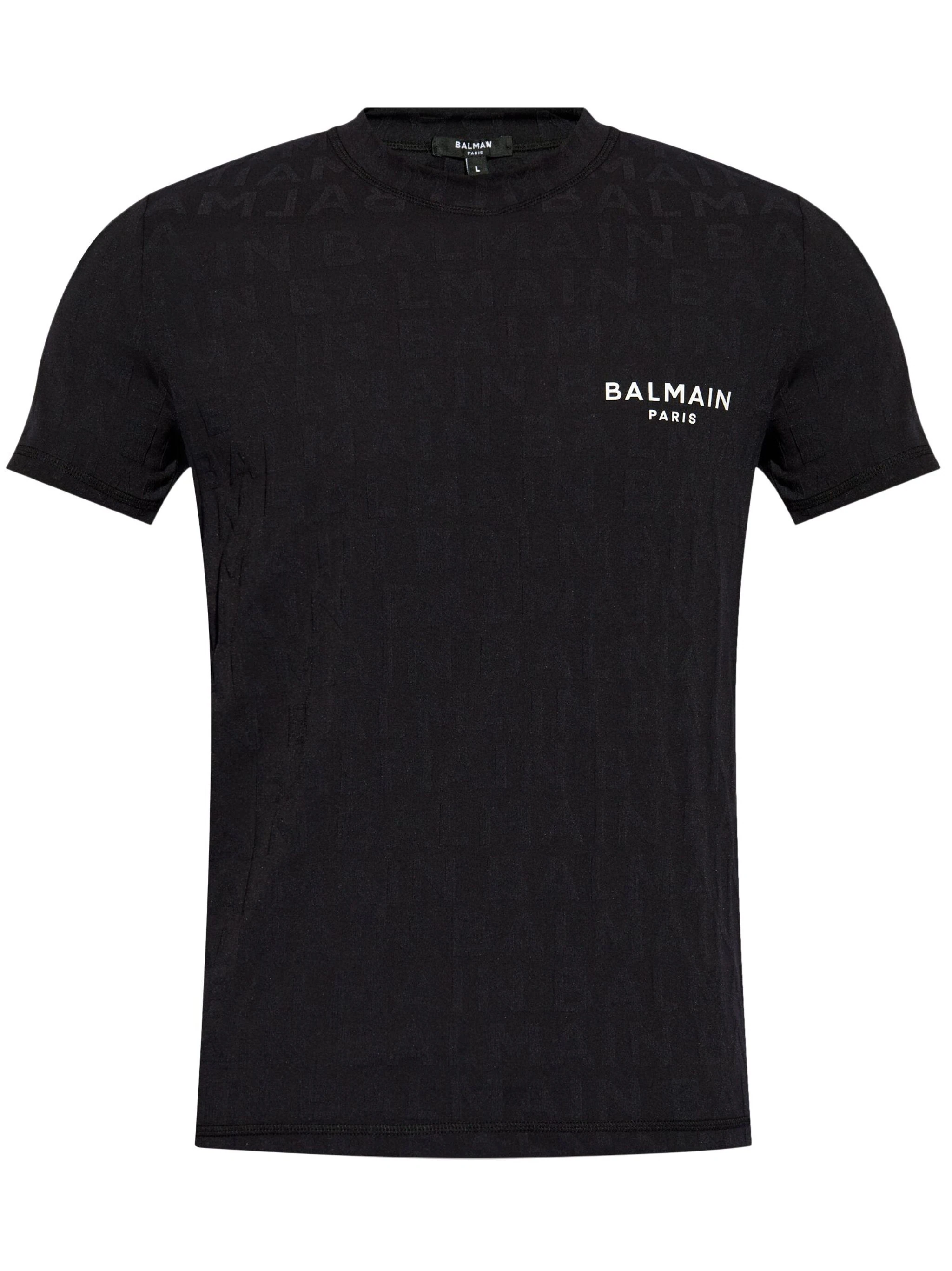 BALMAIN LOGO-PRINT CREW-NECK T-SHIRT