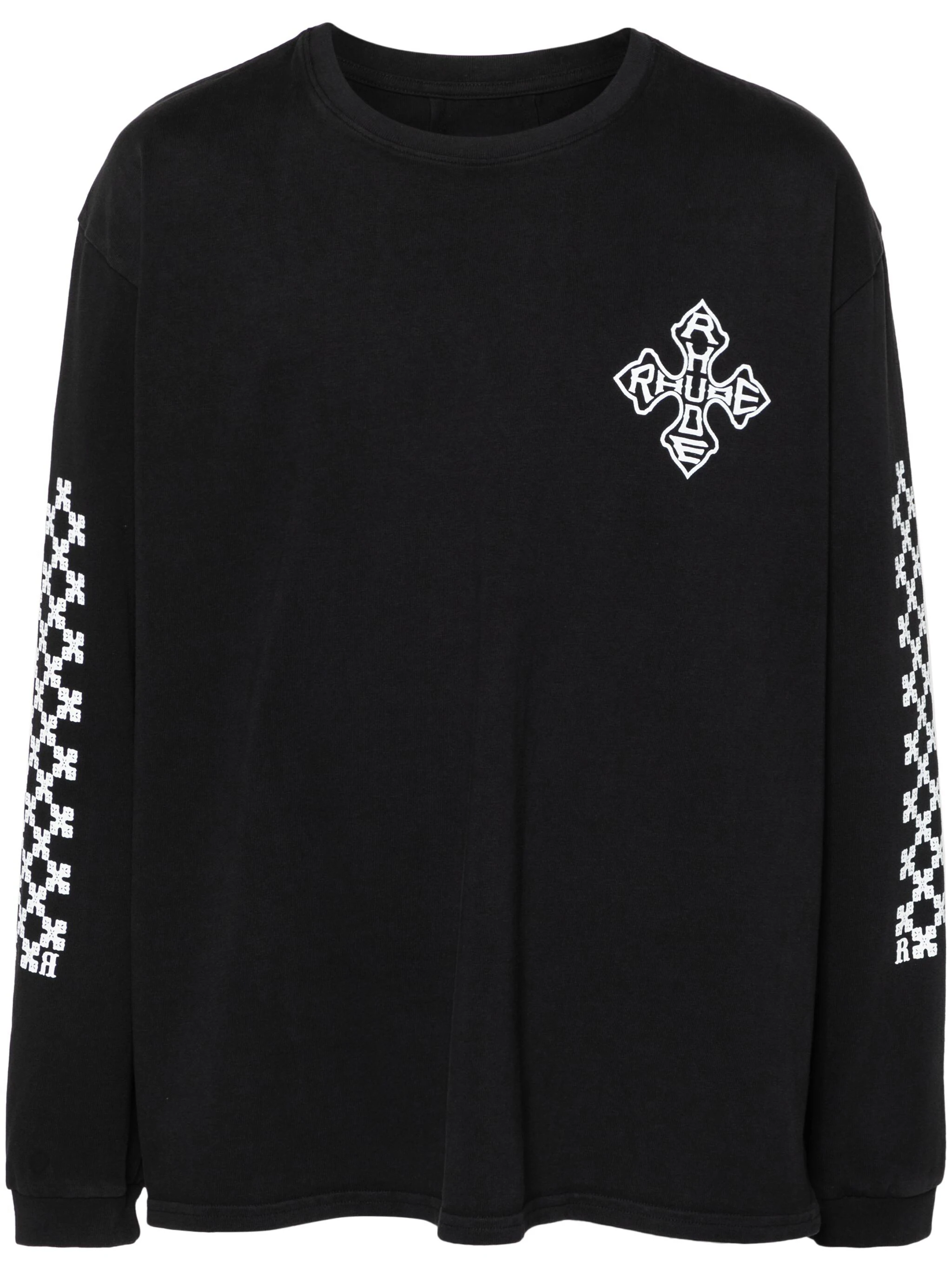 RHUDE CROSS-PRINT COTTON SWEATSHIRT