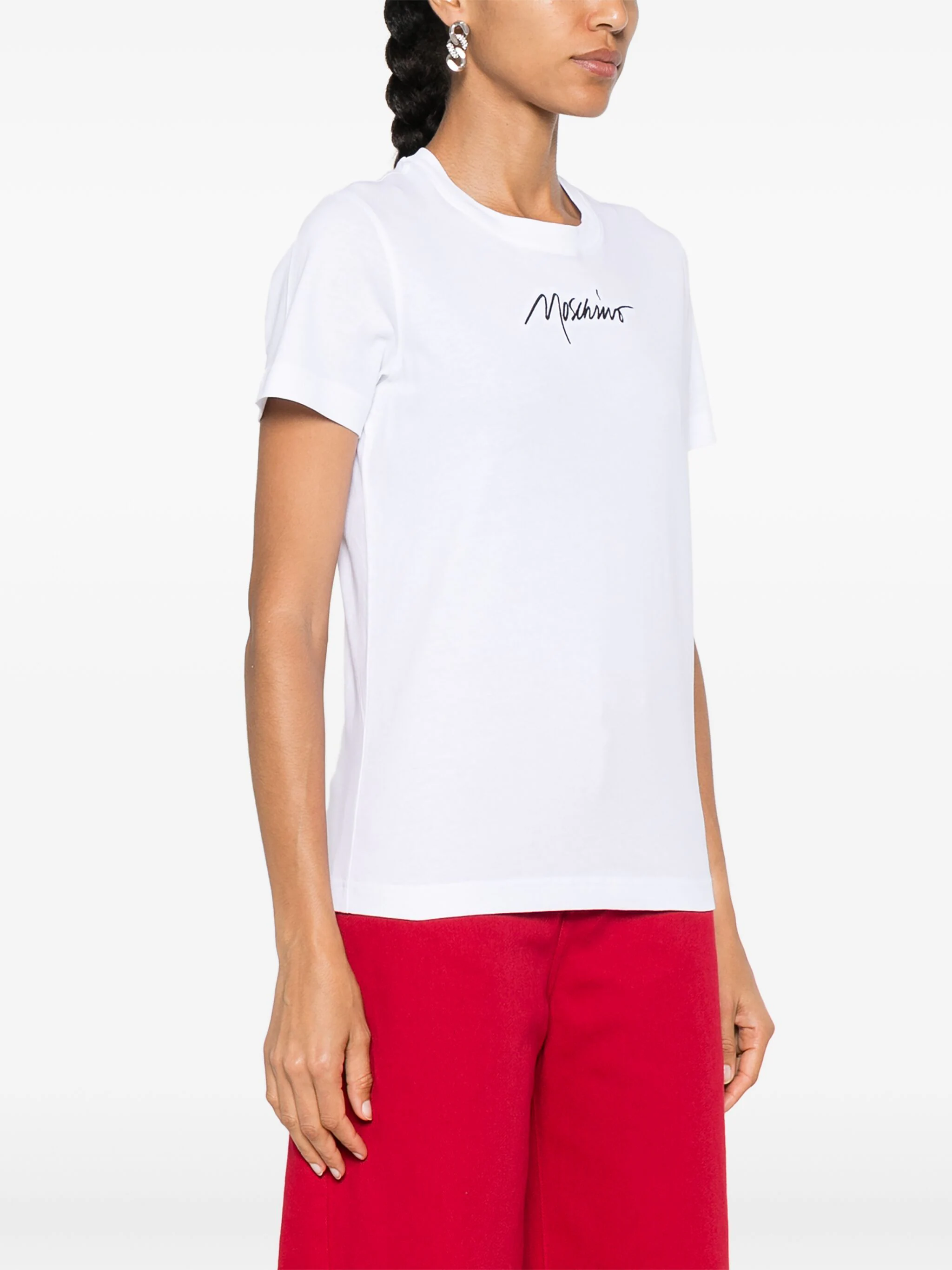 MOSCHINO T-SHIRT WITH EMBROIDERED LOGO