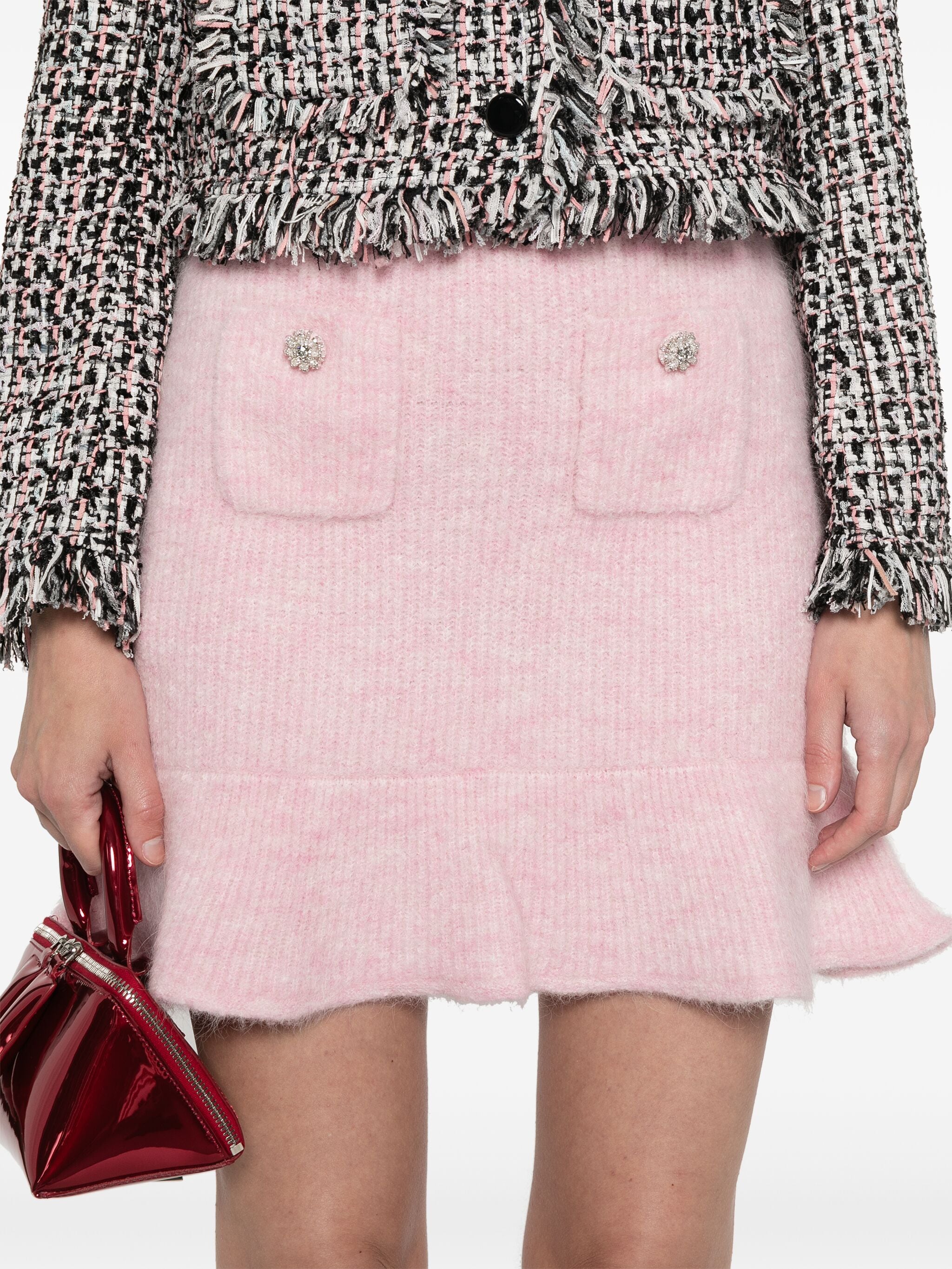 SELF-PORTRAIT KNITTED MINI SKIRT