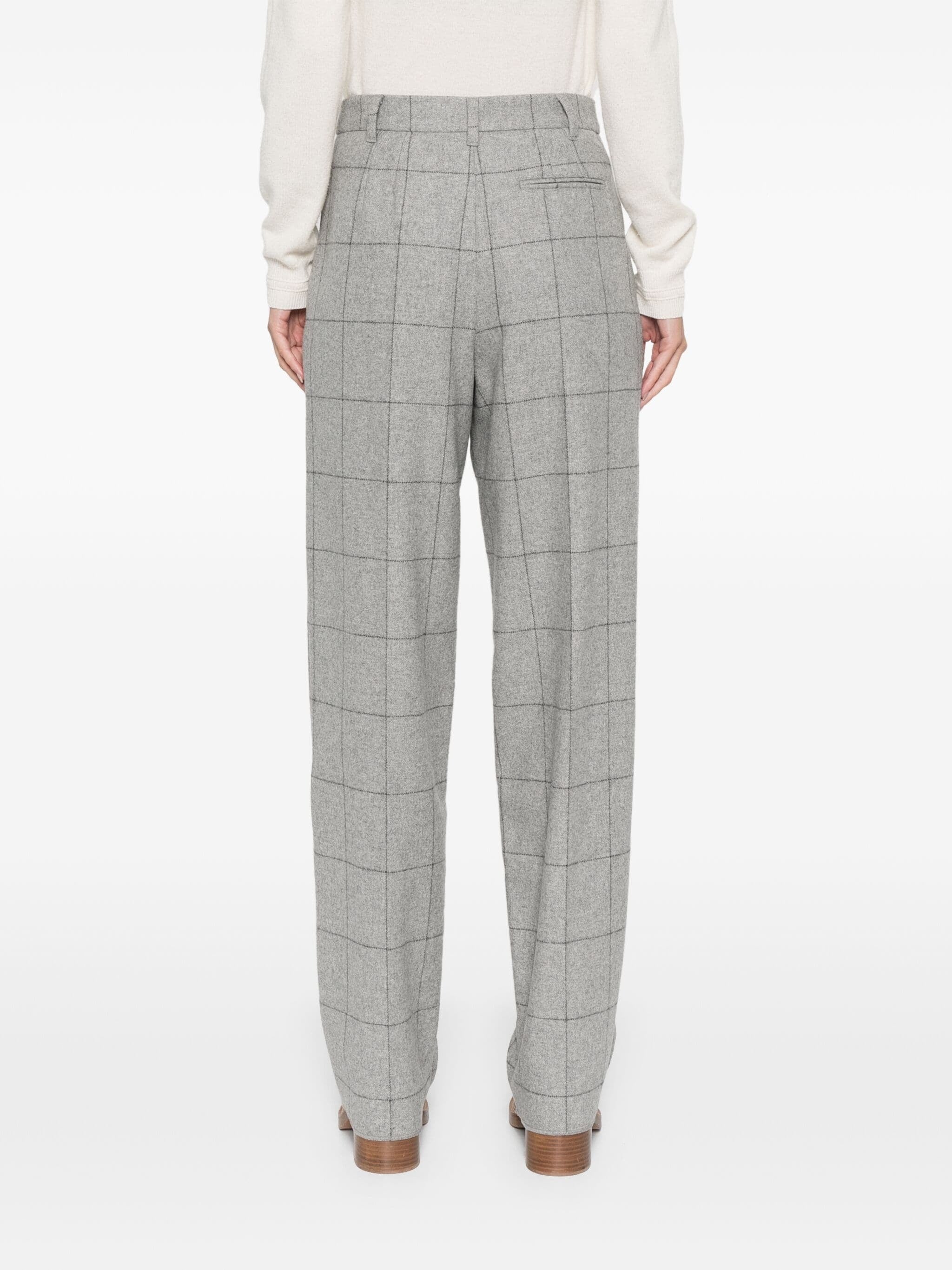 EMPORIO ARMANI CHECKED PLEATED TROUSERS