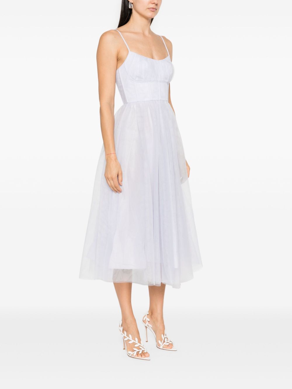 ZIMMERMANN TULLE CORSET MIDI DRESS