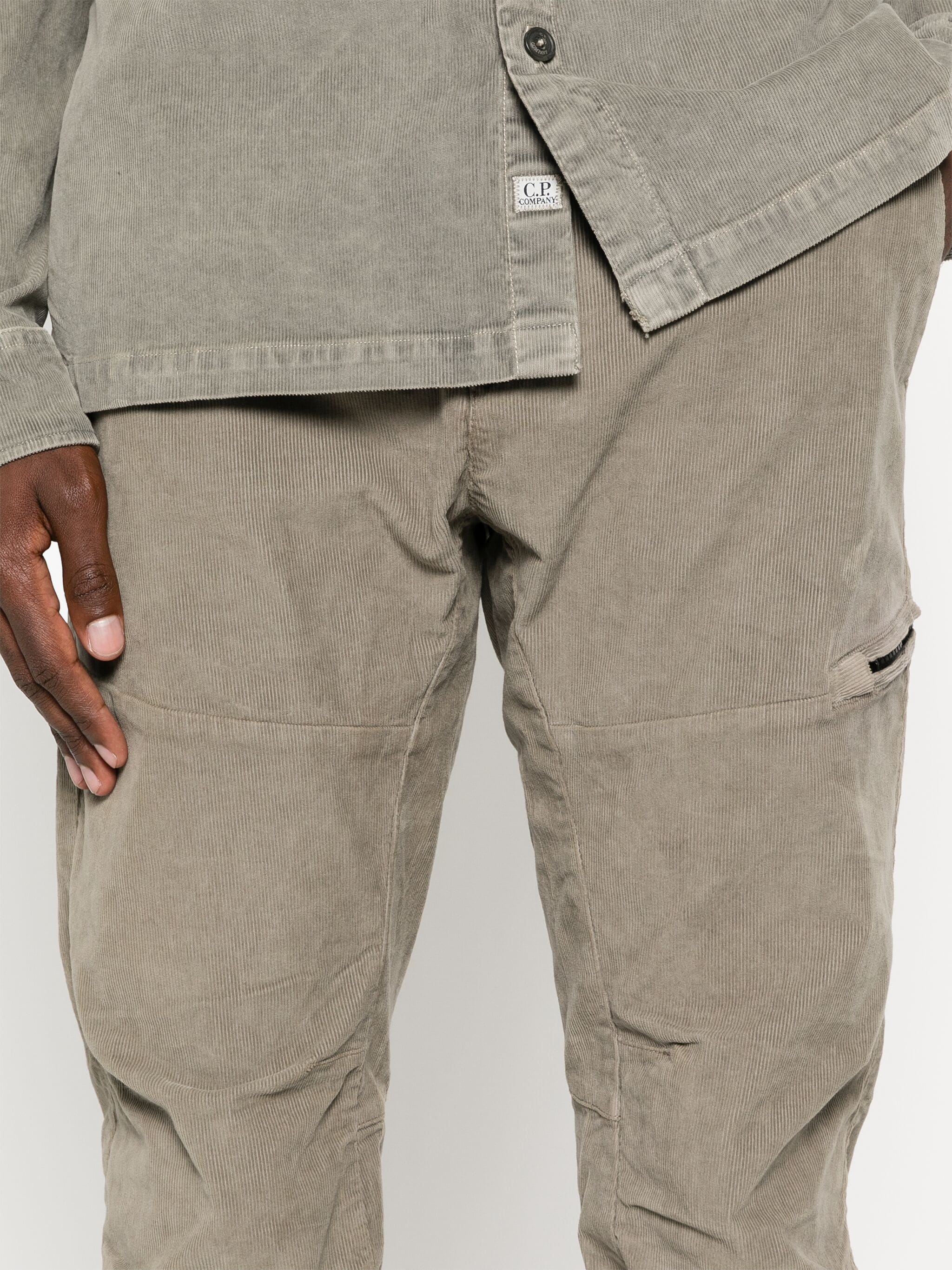 CP COMPANY TAPERED-LEG CORDUROY TROUSERS